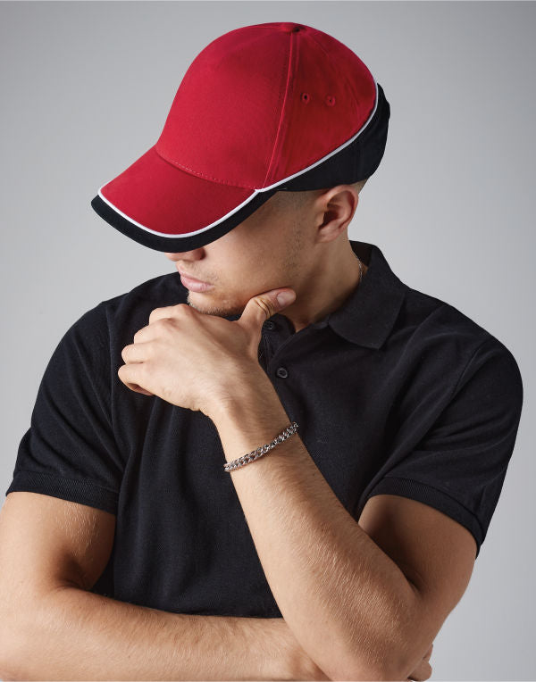 Beechfield Teamwear Competition Cap B171 - French Navy Bright Royal White O S - Customisable Caps