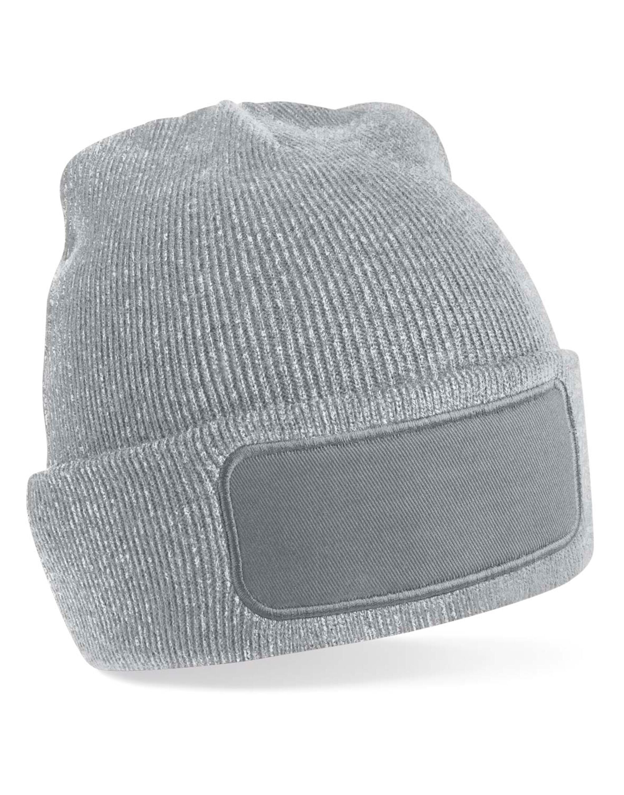 Beechfield Original Patch Beanie B445 - Heather Grey O S - Customisable Beanies