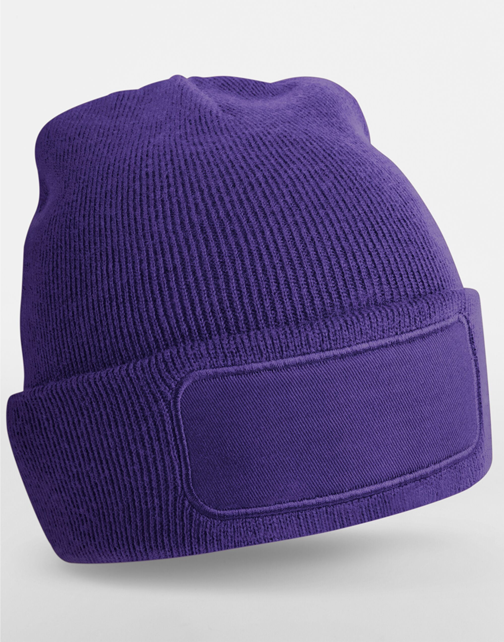 Beechfield Original Patch Beanie B445 - Purple O S - Customisable Beanies
