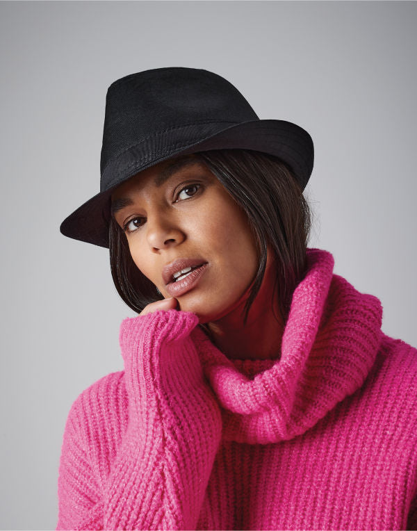 Beechfield Fedora B630 - Black L-XL - Customisable Beanies