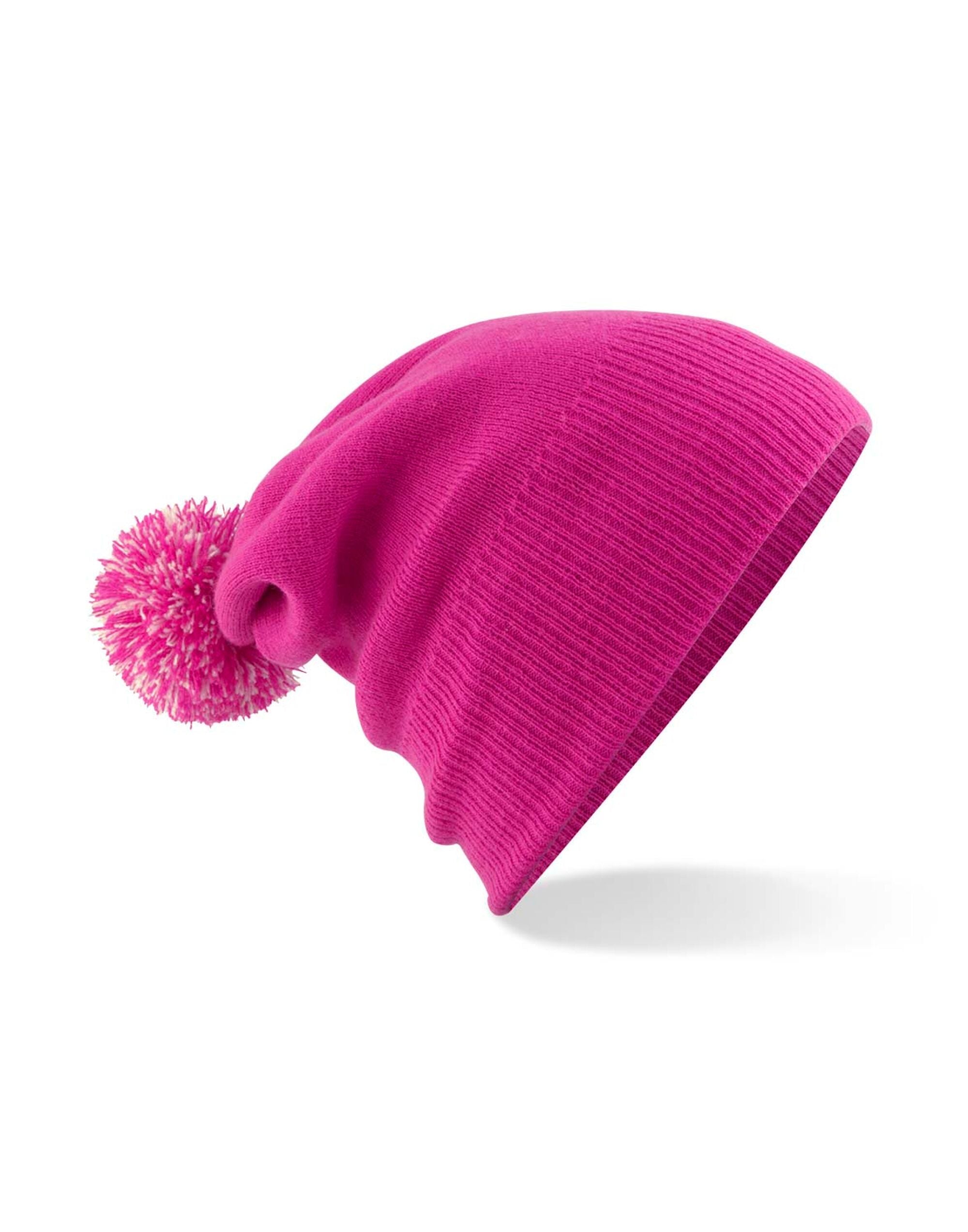 Beechfield Snowstar® Beanie B450 - Fuchsia Off White O S - Customisable Beanies