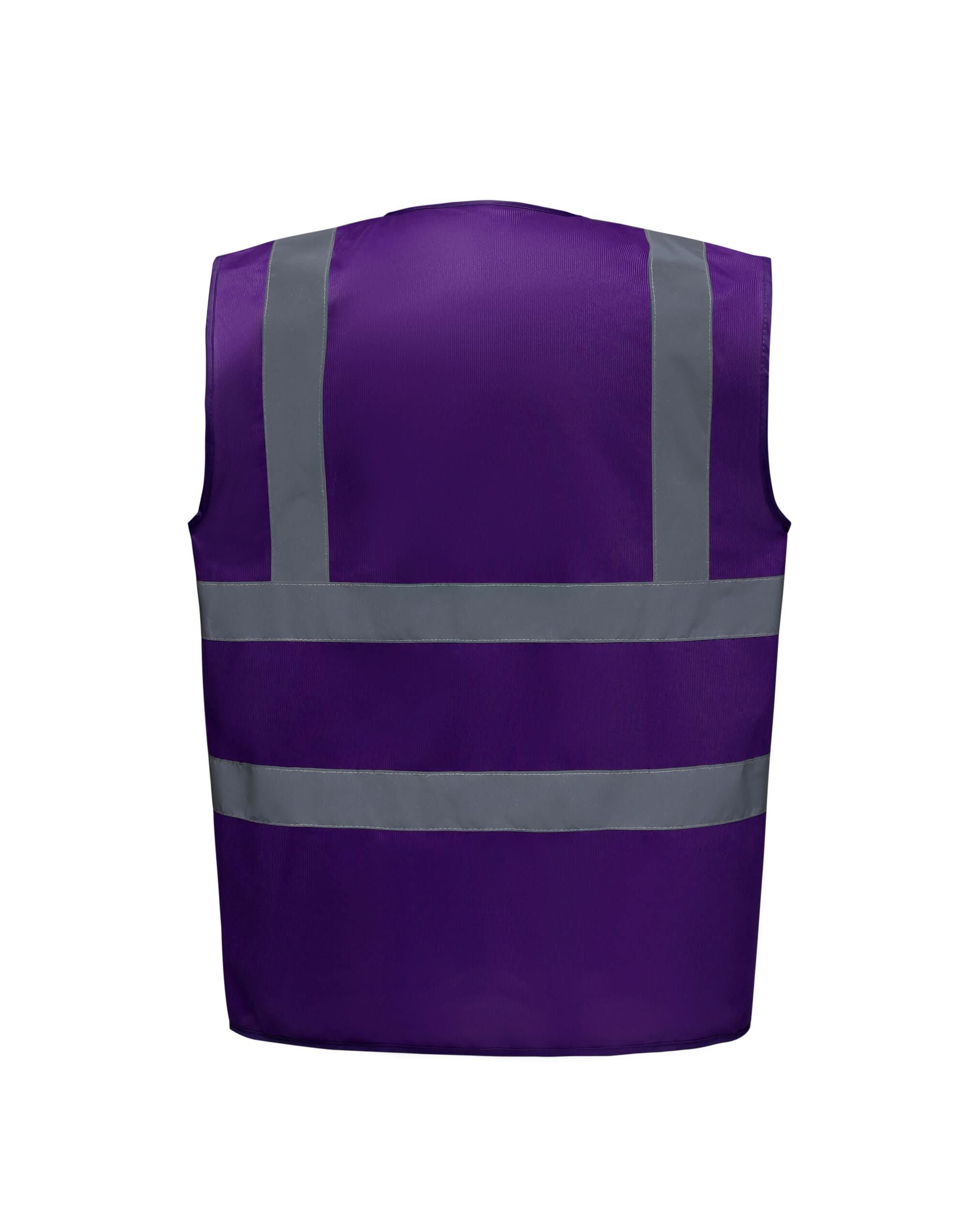 YOKO Enhanced Visibility Waistcoat HVW100EV - Purple - Customisable Hi-Vis Vest