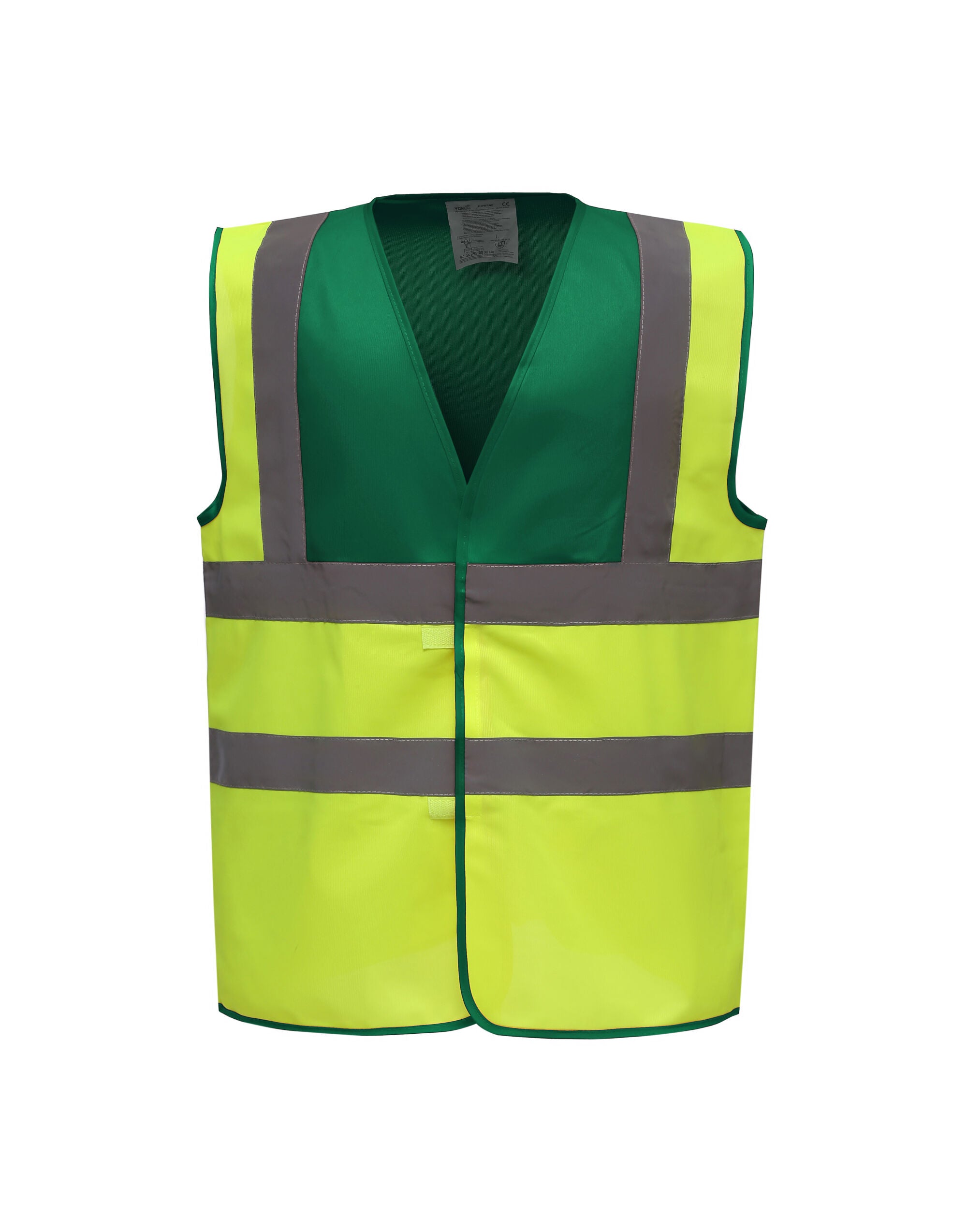 Yoko Two Tone Class 1 Waistcoat hvw100tt - Hi Vis Yellow Green - Customisable Hi-Vis Vest