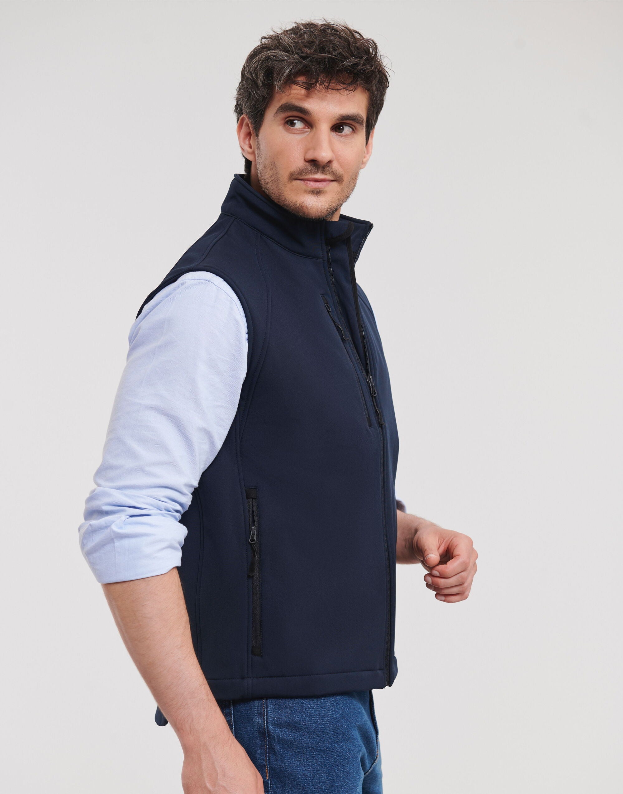 Russell Collection Russell Mens Softshell Gilet r141m - French Navy - Customisable Gilets & Body Warmers