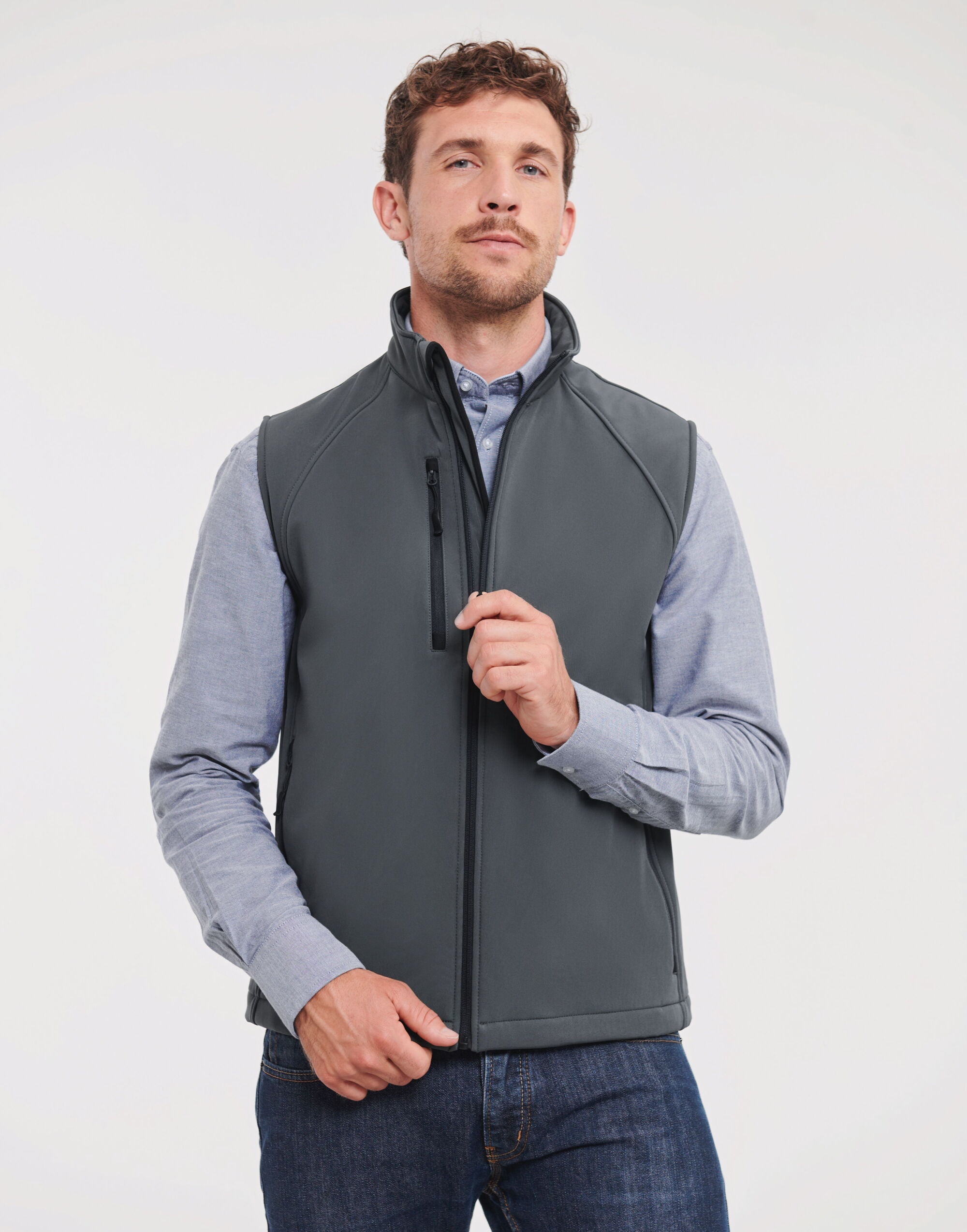 Russell Collection Russell Mens Softshell Gilet r141m - Titanium - Customisable Gilets & Body Warmers