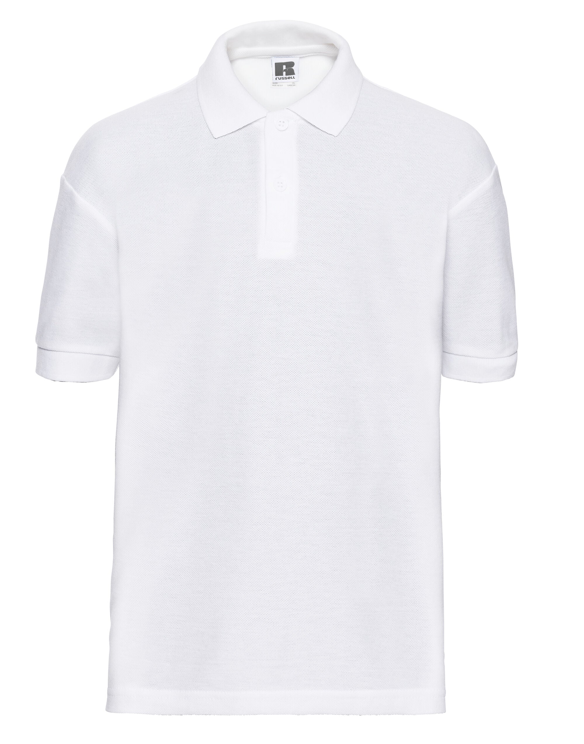 Russell Collection Russell Kids Classic Polo 539B - White - Customisable Polos
