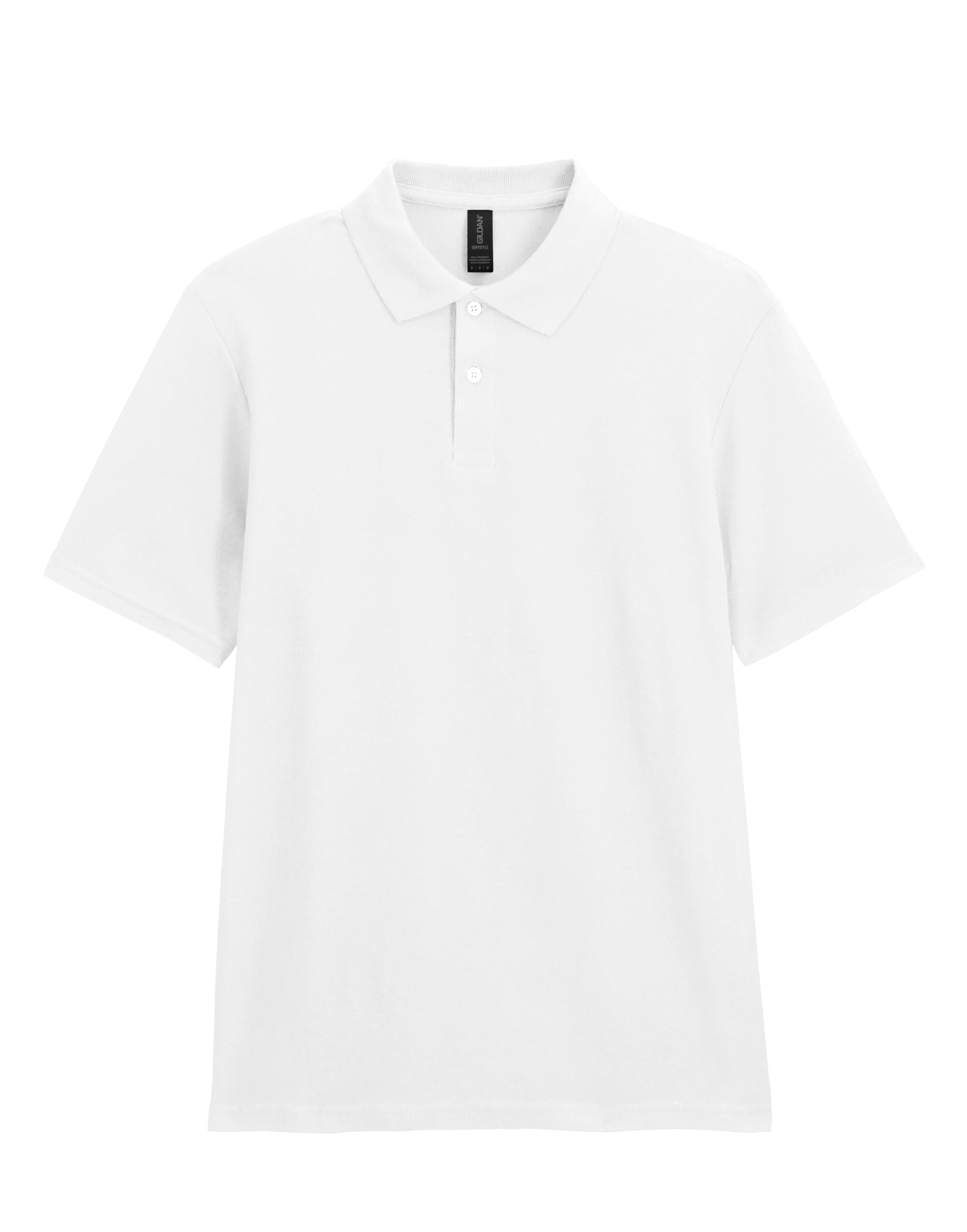 Gildan Softstyle Adult Double Pique Polo 64800 - White - Customisable Polos