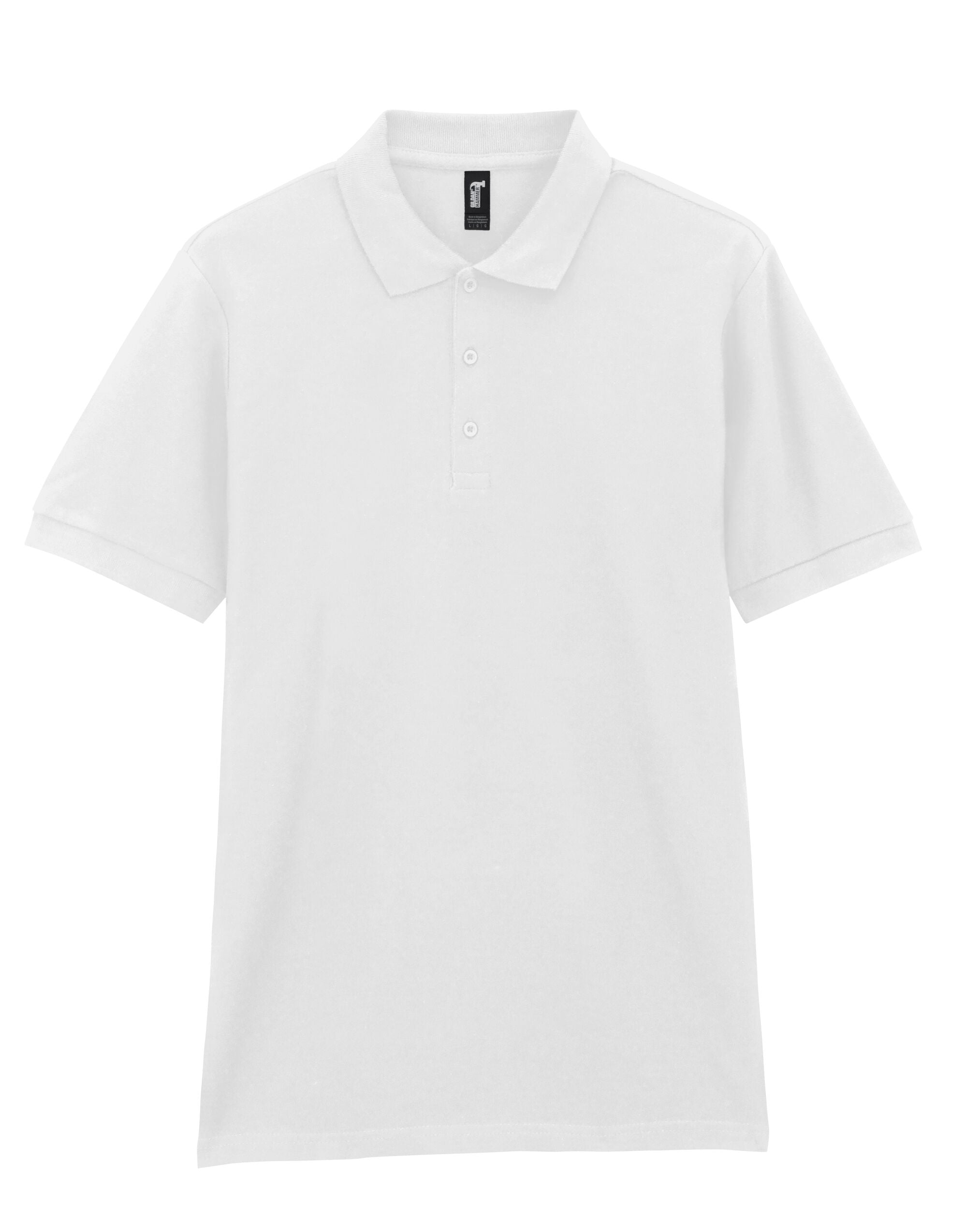Gildan Premium Cotton Adult Pique Polo - 85800 - White - Customisable Polos