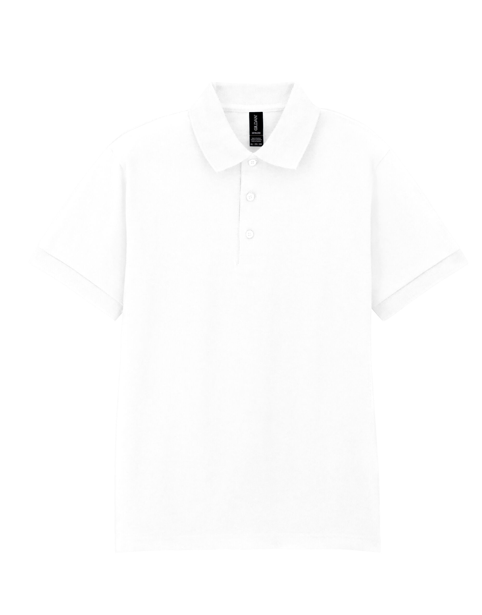 Gildan Adult Jersey Polo DryBlend - White - Customisable Polos