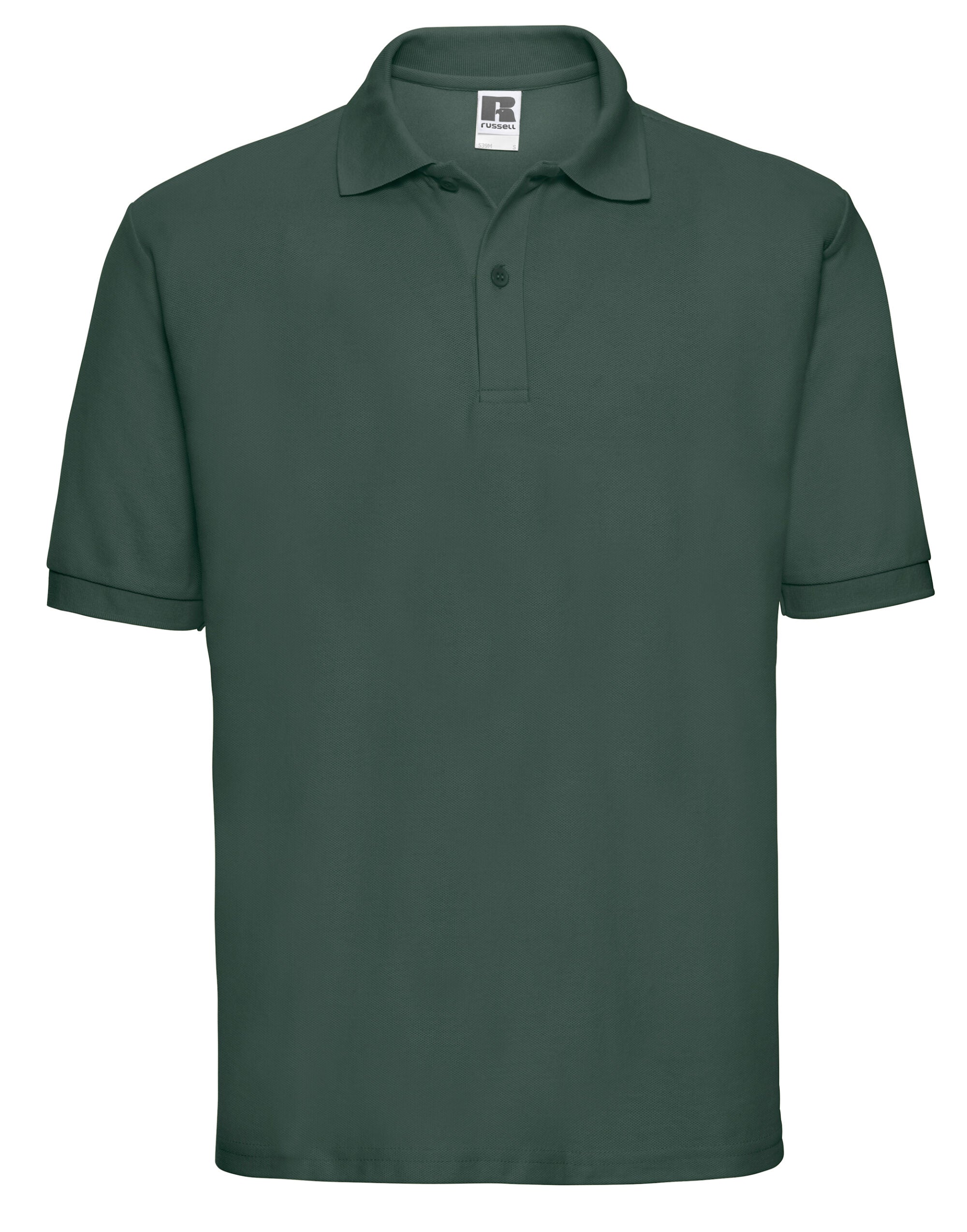 Russell Collection Russell Mens Classic Polycotton Polo 539M - Bottle Green - Customisable Polos