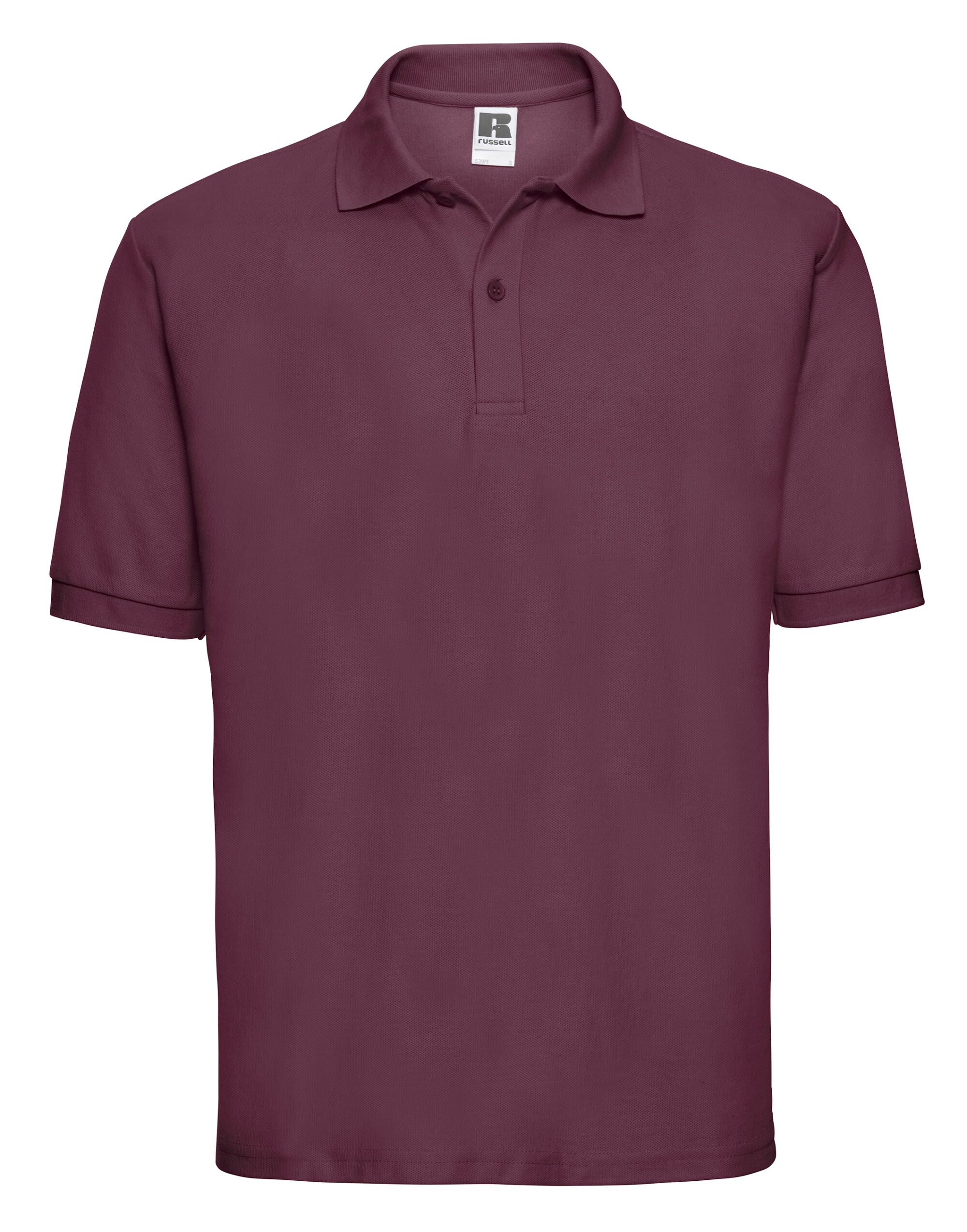 Russell Collection Russell Mens Classic Polycotton Polo 539M - Burgundy - Customisable Polos