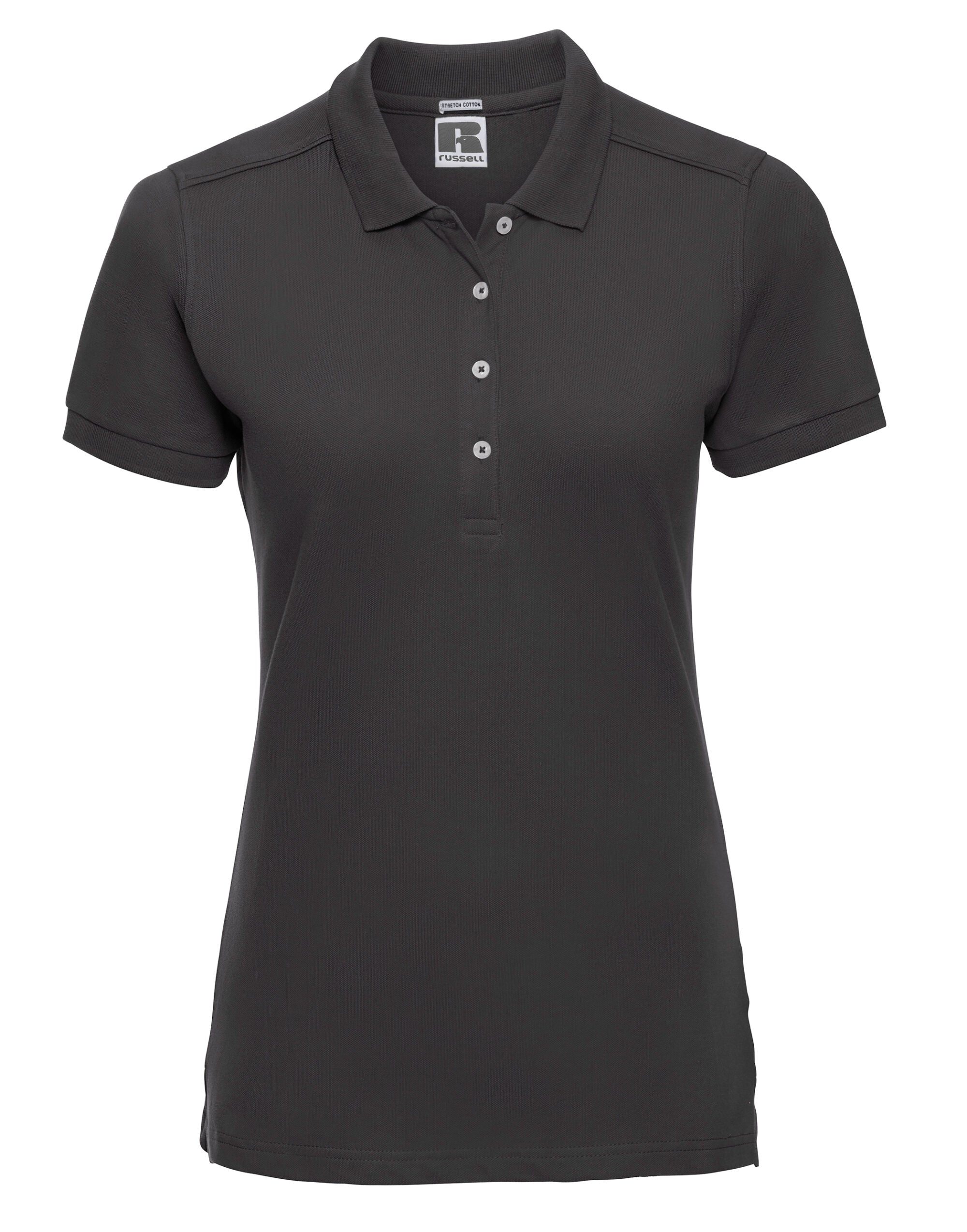 Russell Collection Russell Ladies Fitted Stretch Polo 566F - Black - Customisable Polos