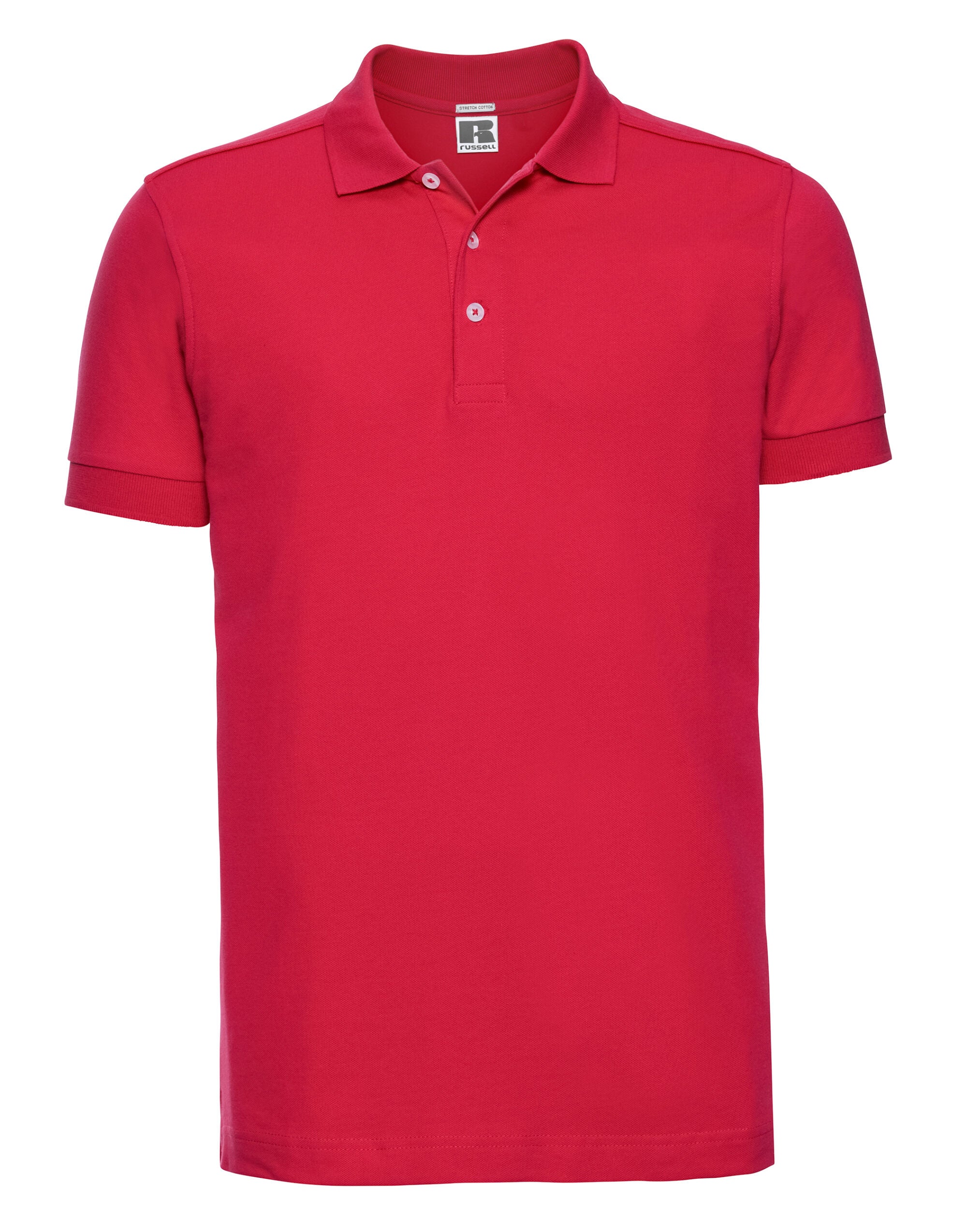 Russell Collection Russell Mens Fitted Stretch Polo 566M - Classic Red - Customisable Polos