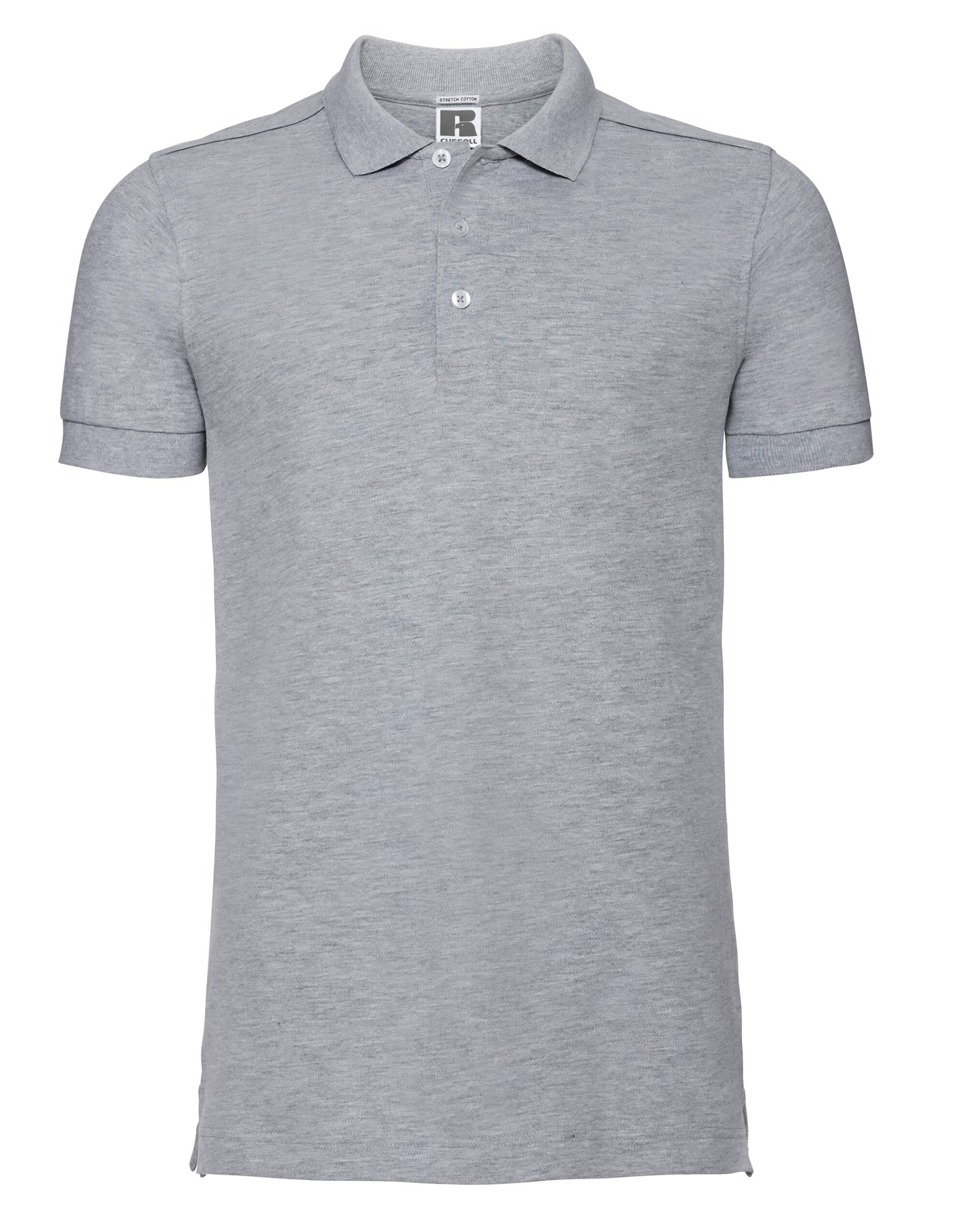 Russell Collection Russell Mens Fitted Stretch Polo 566M - Light Oxford - Customisable Polos