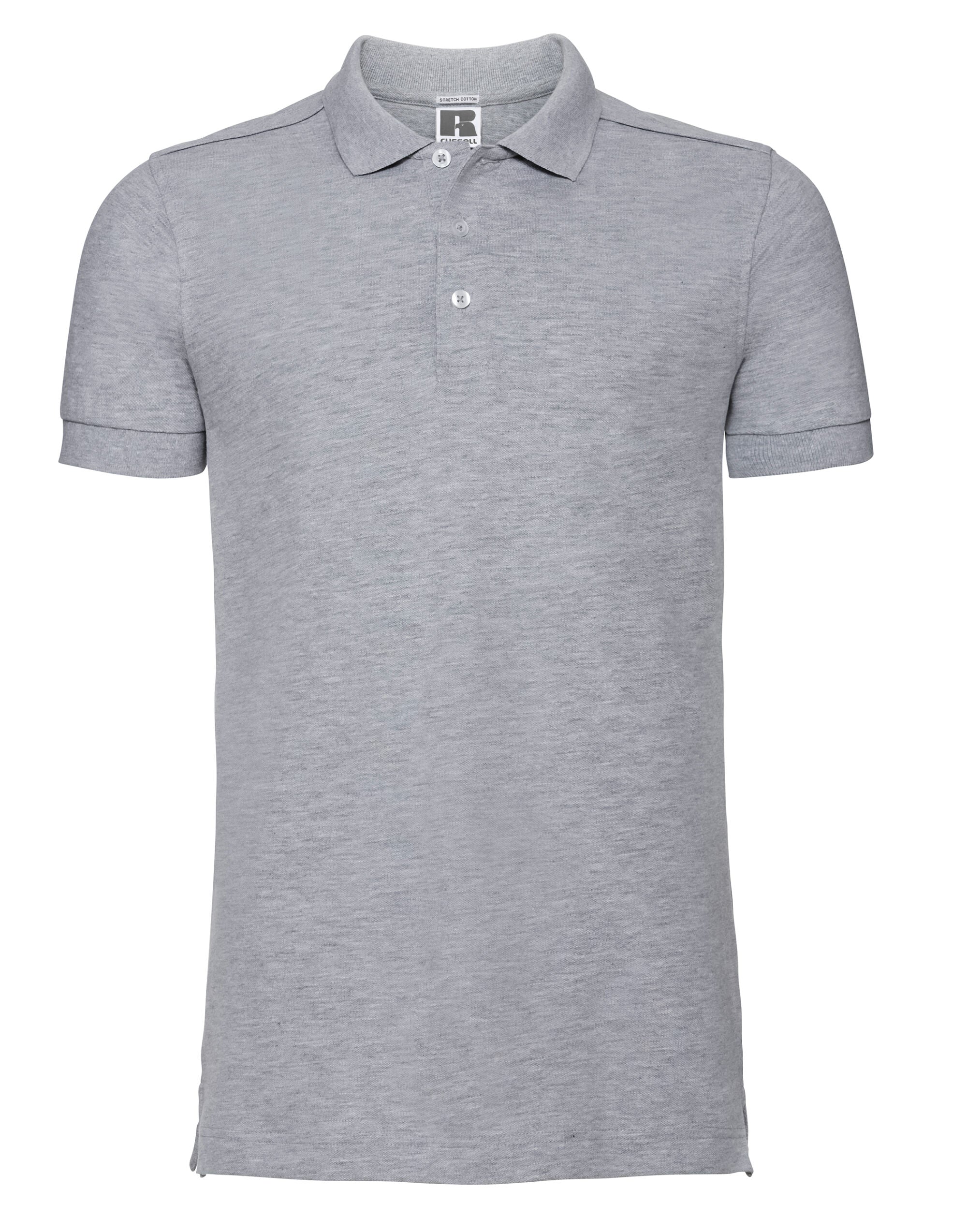 Russell Collection Russell Mens Fitted Stretch Polo 566M - Light Oxford - Customisable Polos