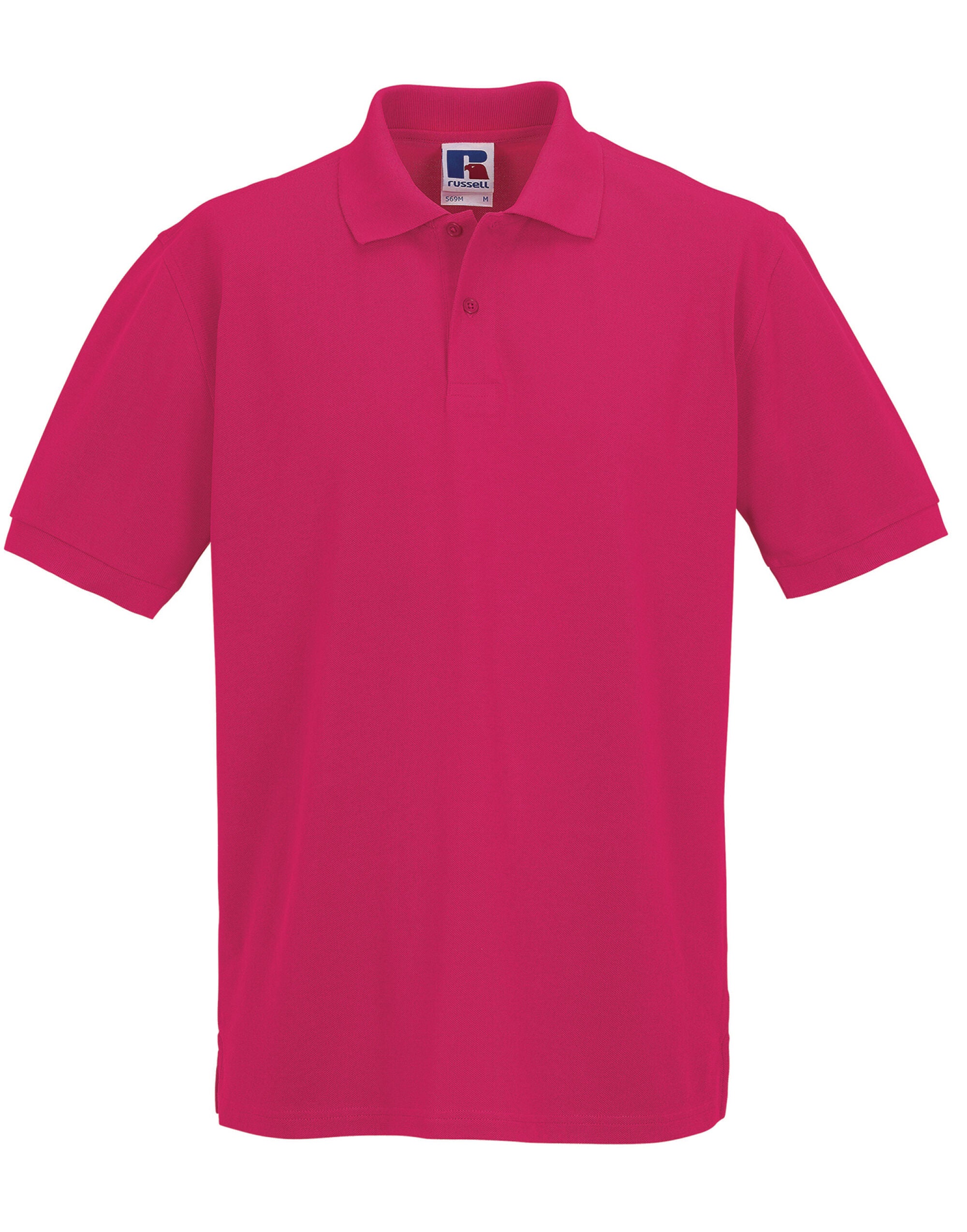 Russell Collection Russell Mens Classic Cotton Polo 569M - Fuchsia - Customisable Polos