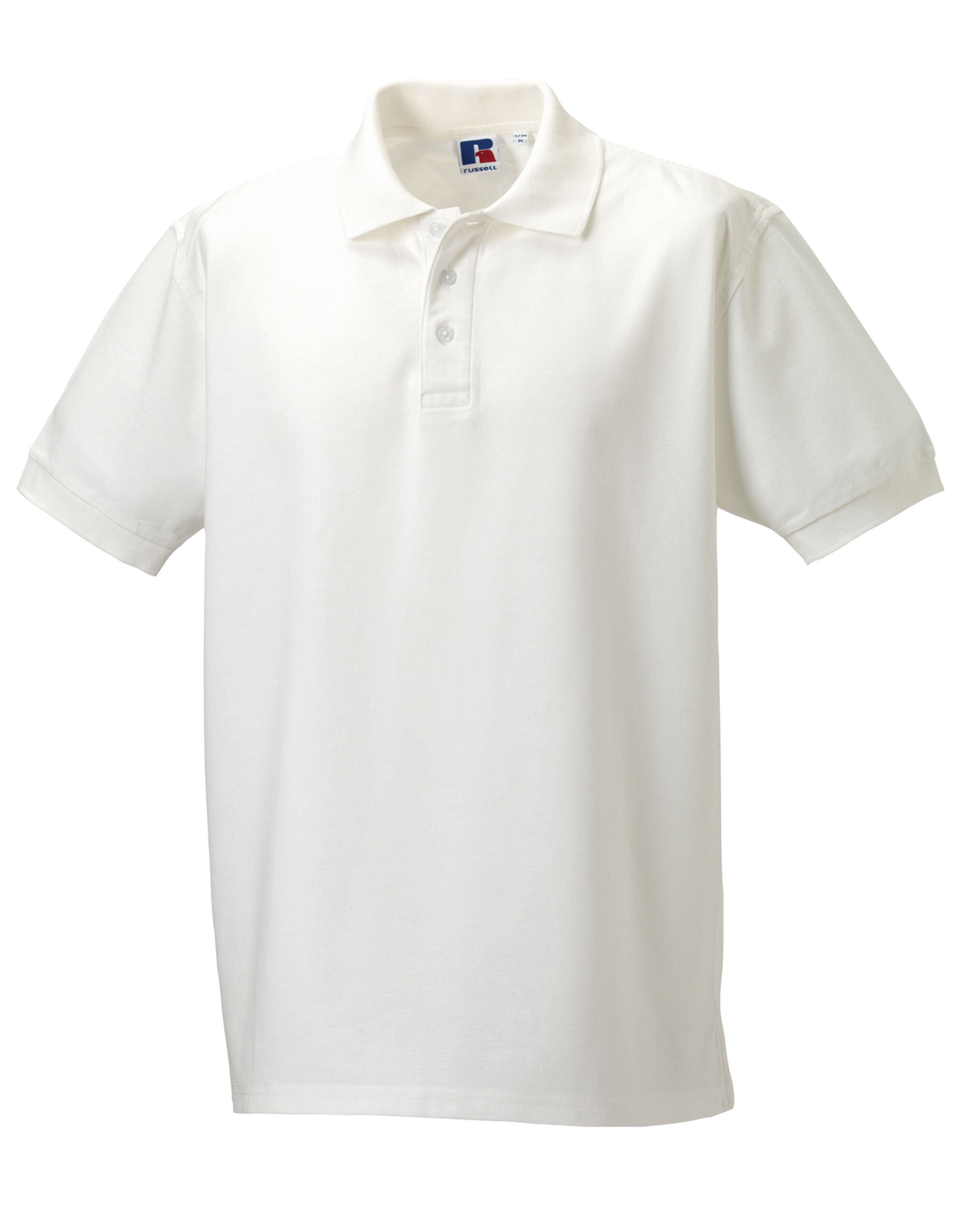 Russell Collection Russell Mens Ultimate Cotton Polo 577M - White - Customisable Polos