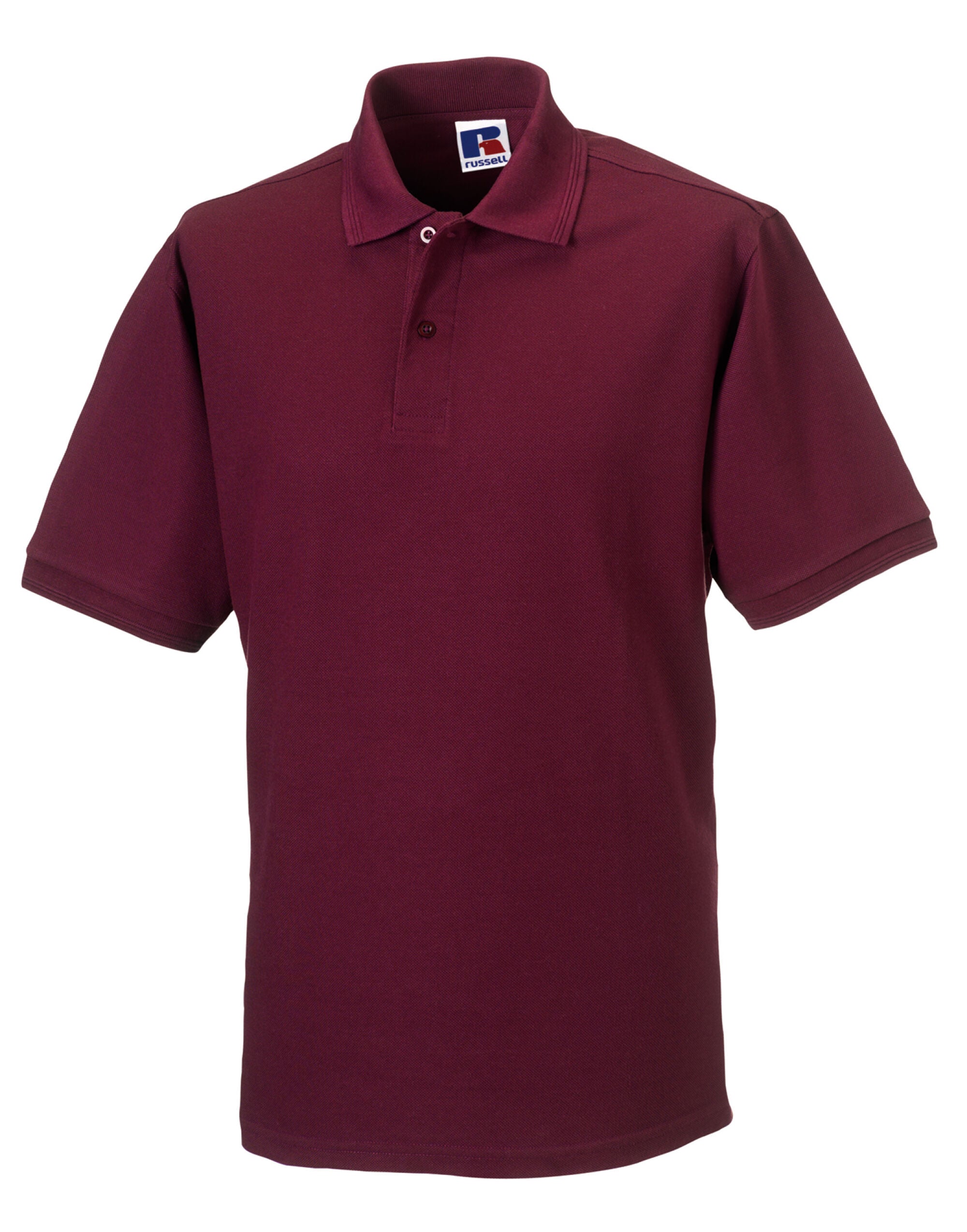 Russell Collection Russell Hardwearing Polycotton Polo 599M - Burgundy - Customisable Polos