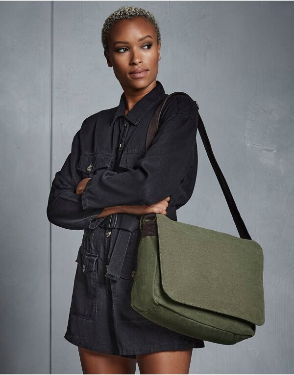 Quadra Vintage Canvas Despatch Bag qd610 - - Customisable Bags
