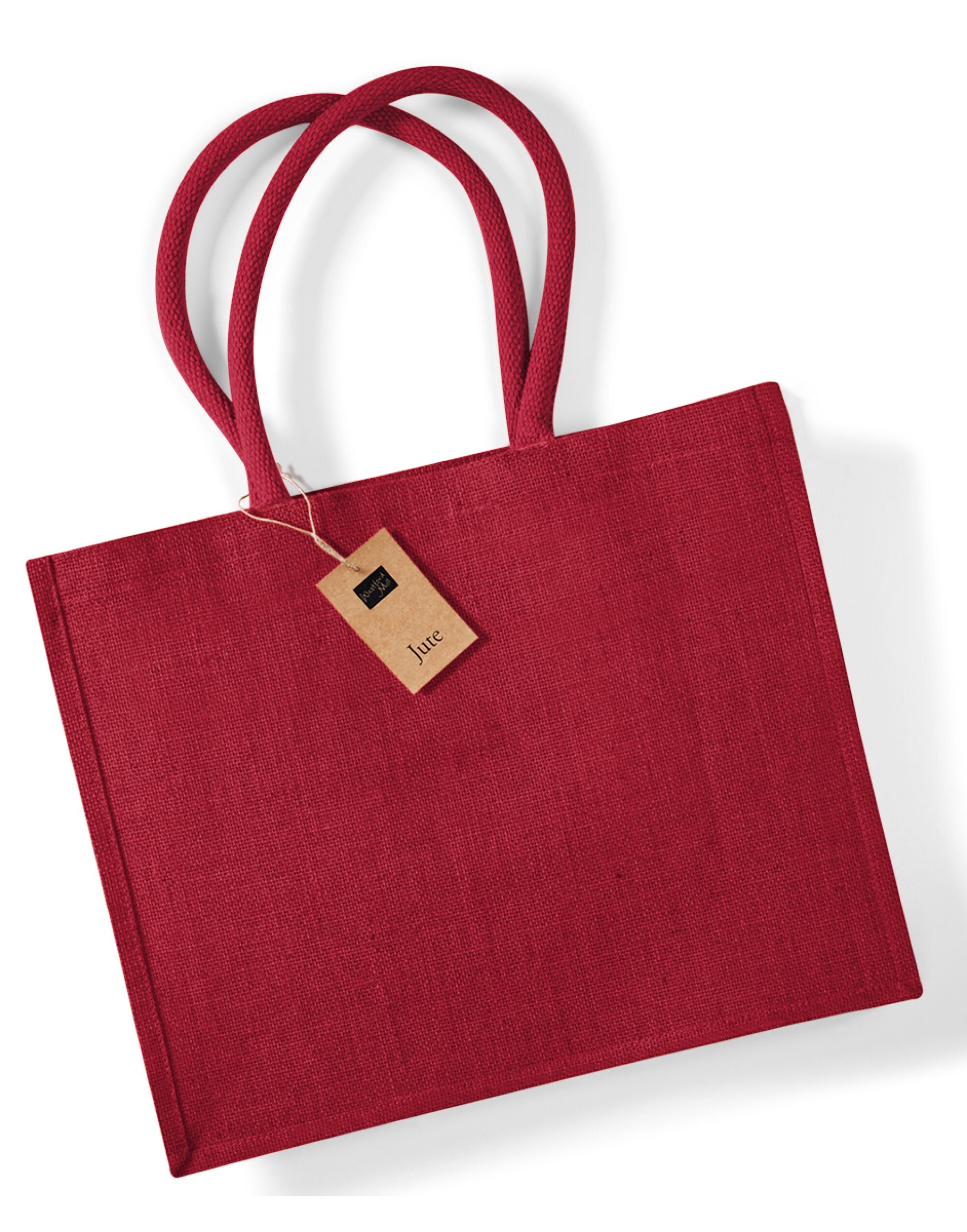 Westford Mill Jute Classic Shopper w407 - Red red O S - Customisable Bags