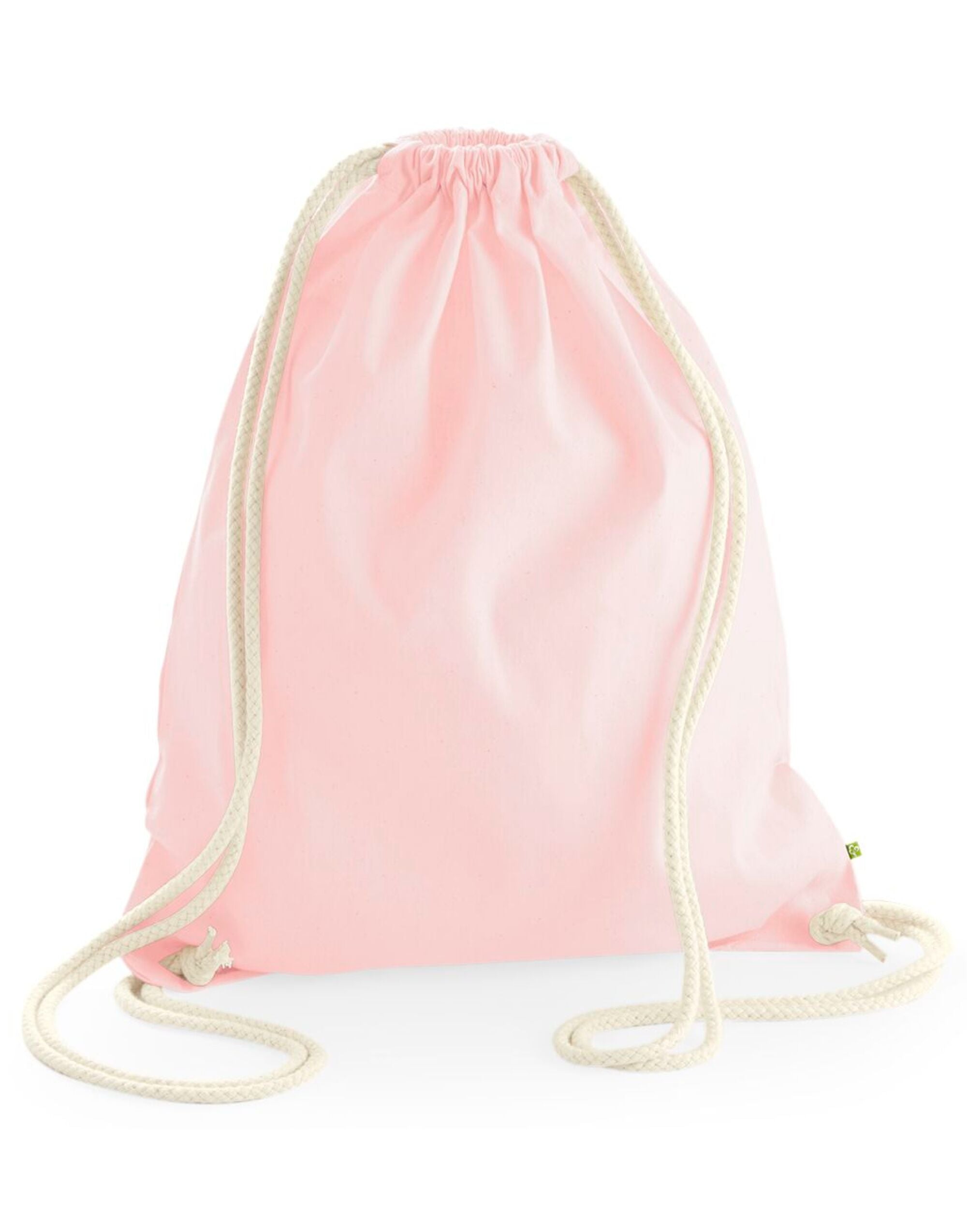 Westford Mill EarthAware Organic Gymsac w810 - Pastel Pink O S - Customisable Bags