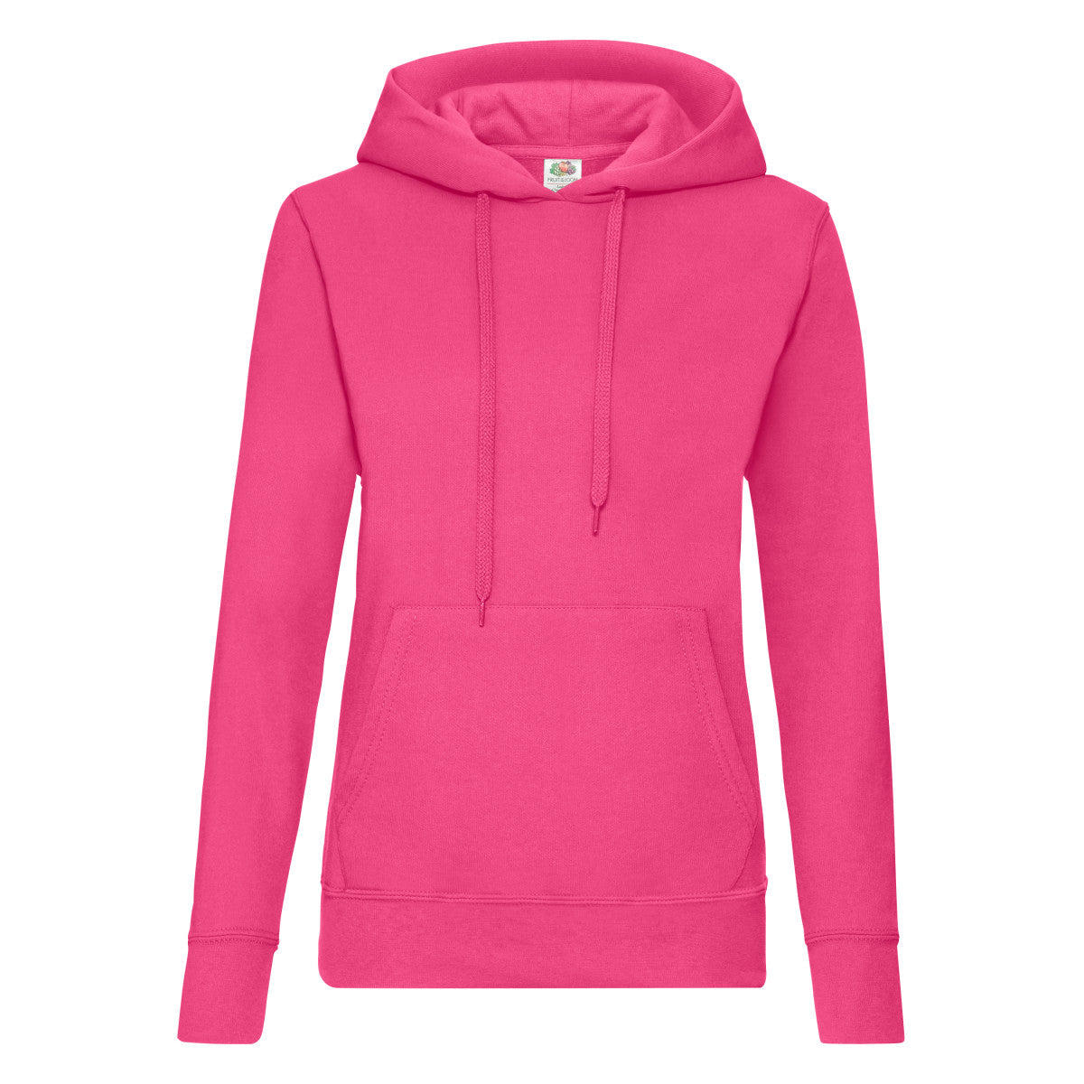 Fruit Of The Loom FOTL Ladies Classic Hooded Sweat 62038 - Fuchsia - Customisable Sweatshirts