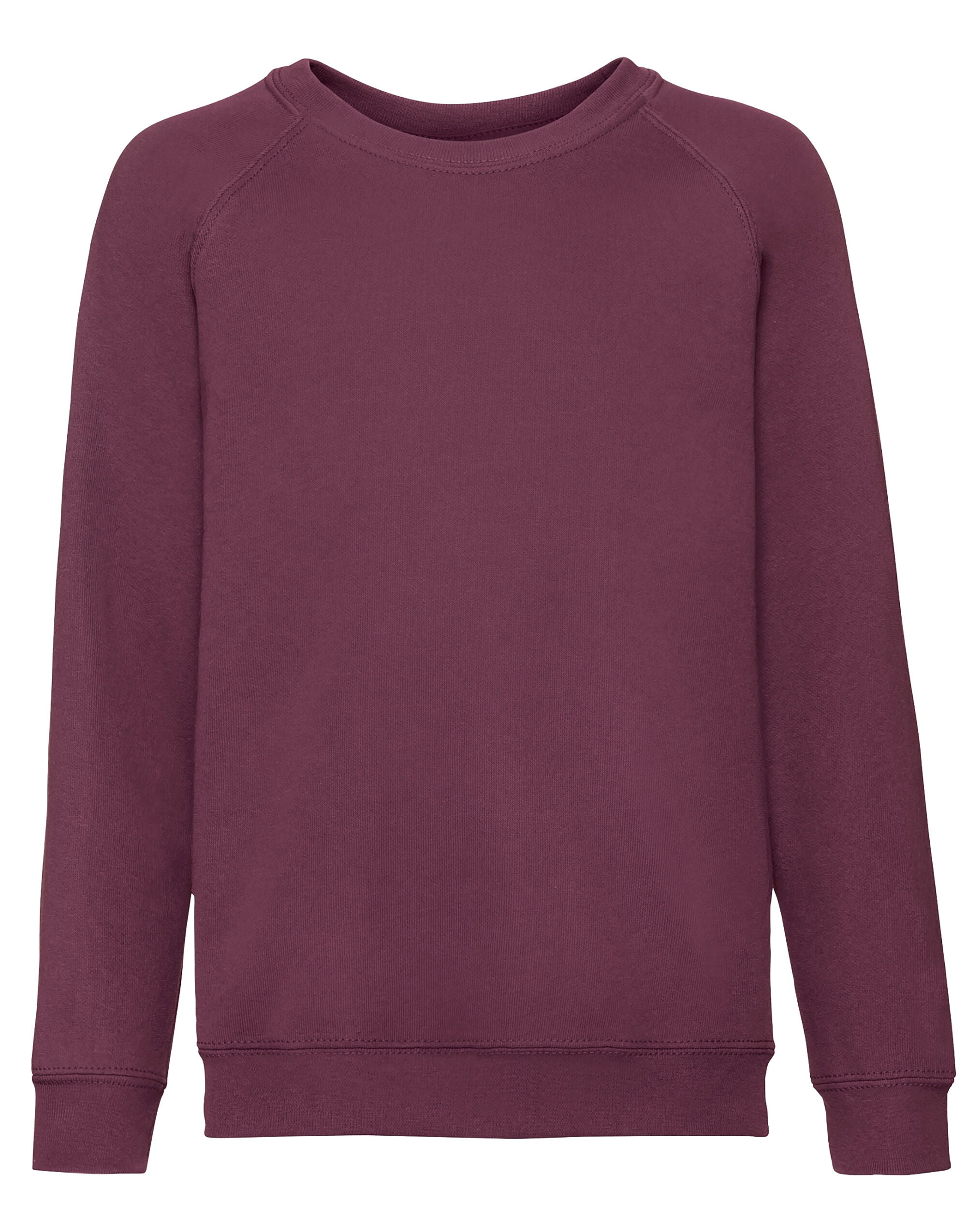 Fruit of the Loom Kids Classic Raglan Sweat 62039 - Burgundy - Customisable Sweatshirts