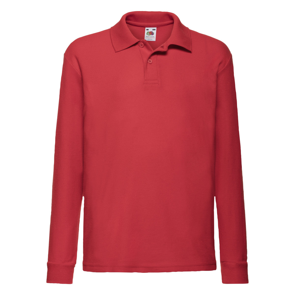 Fruit of the Loom Kids 6535 Long Sleeve Polo 63201 - Red - Customisable Polos