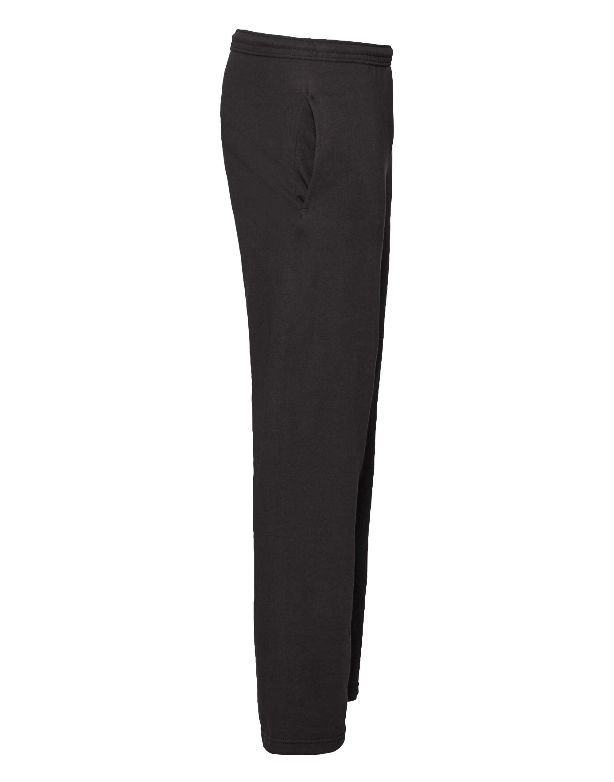 Fruit of the Loom Mens Lightweight Open Hem Jog Pants 64038 - Black - Customisable Joggers