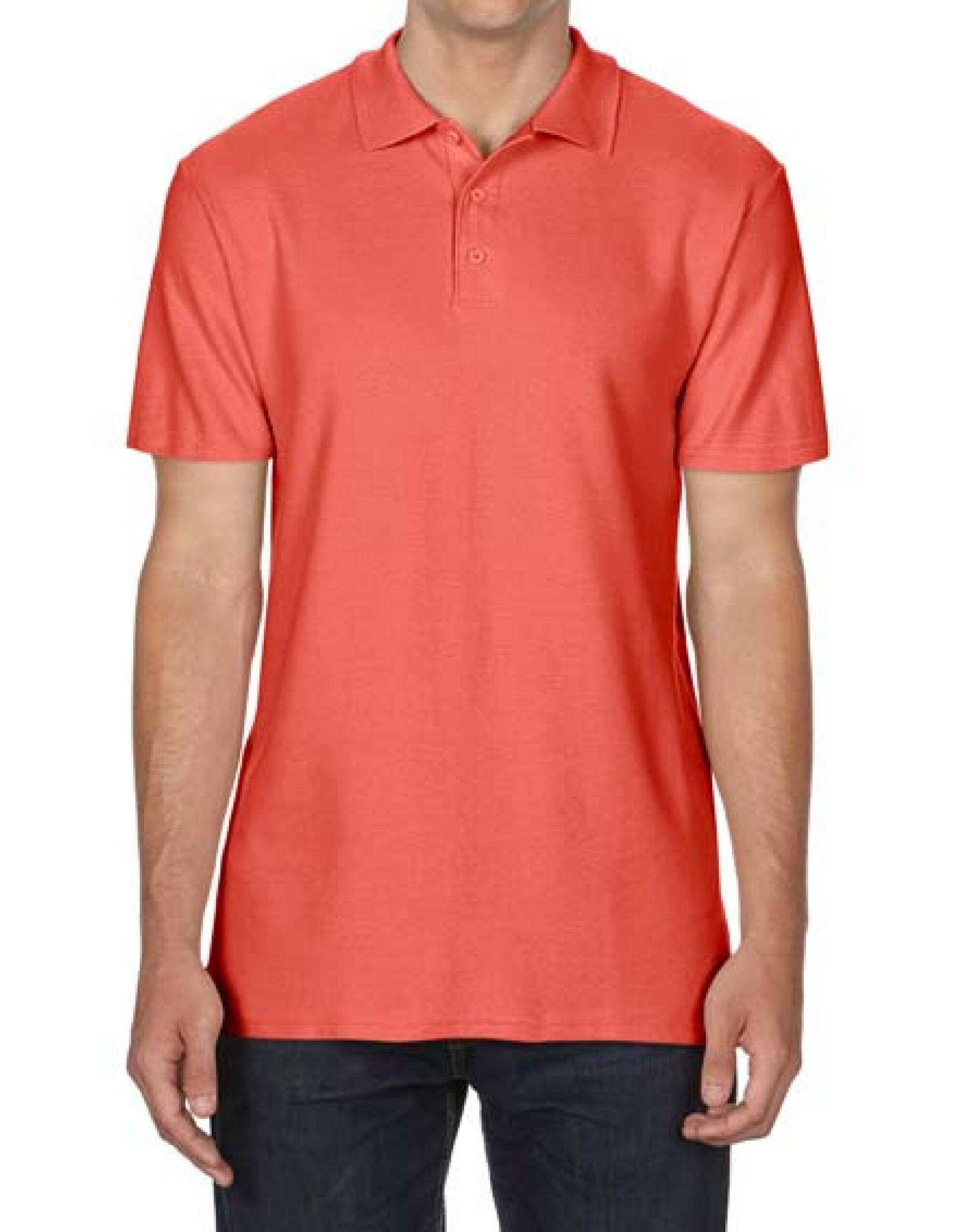 Gildan Softstyle Adult Double Pique Polo 64800 - Bright Salmon - Customisable Polos