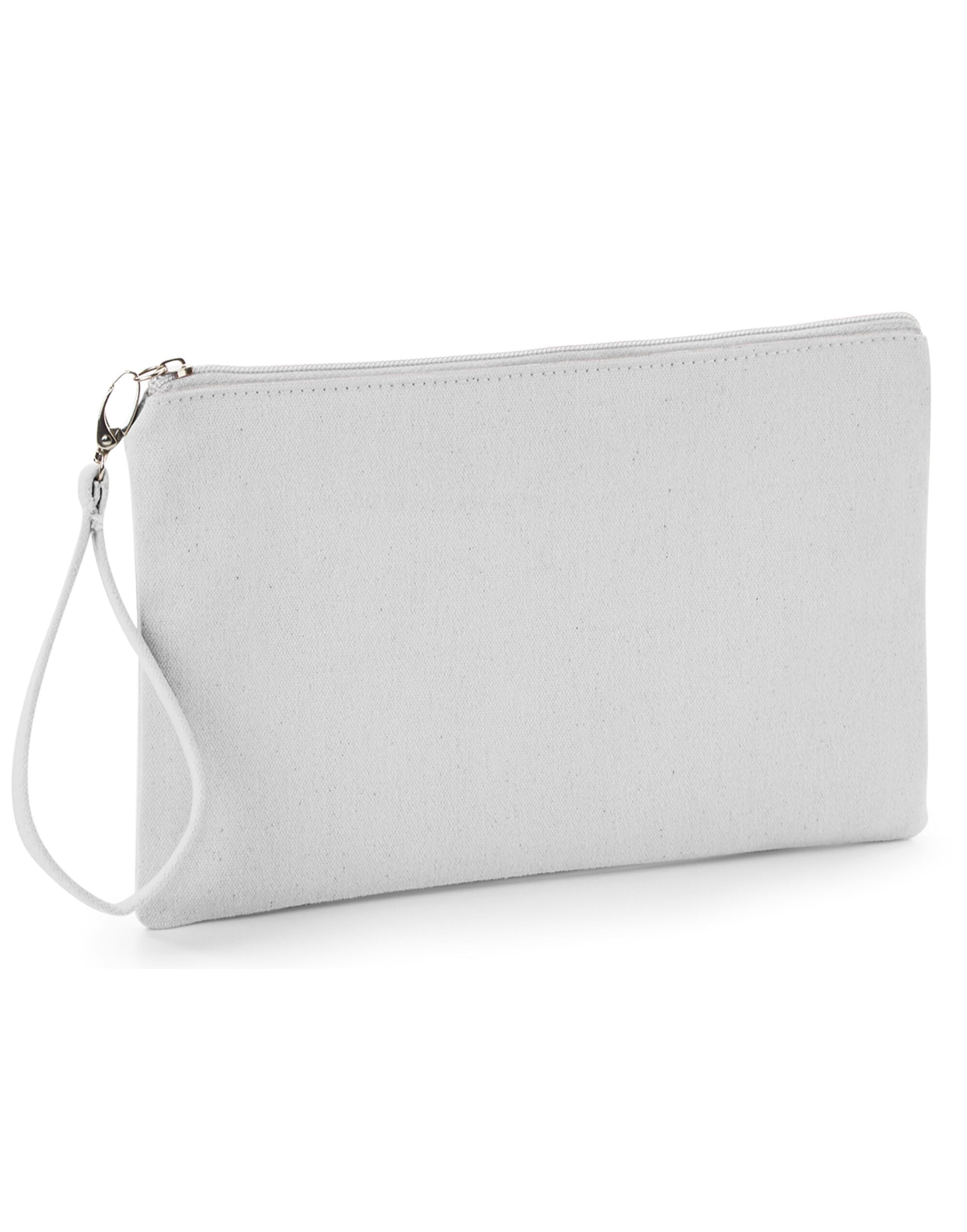 Westford Mill Canvas Wristlet Pouch w520 - Light Grey Light Grey O S - Customisable Bags