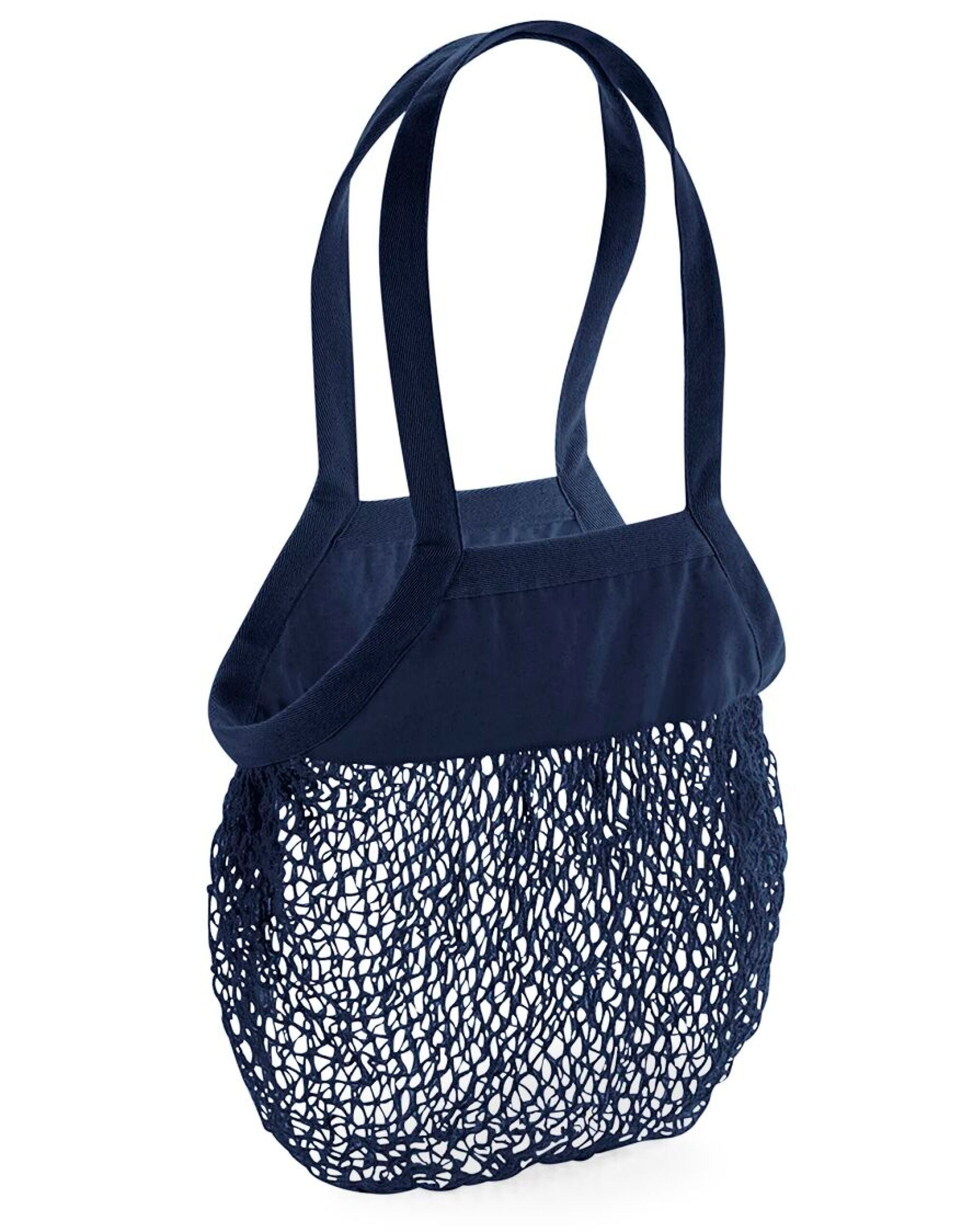 Westford Mill Organic Mesh Grocery Bag w150 - Navy O S - Customisable Bags