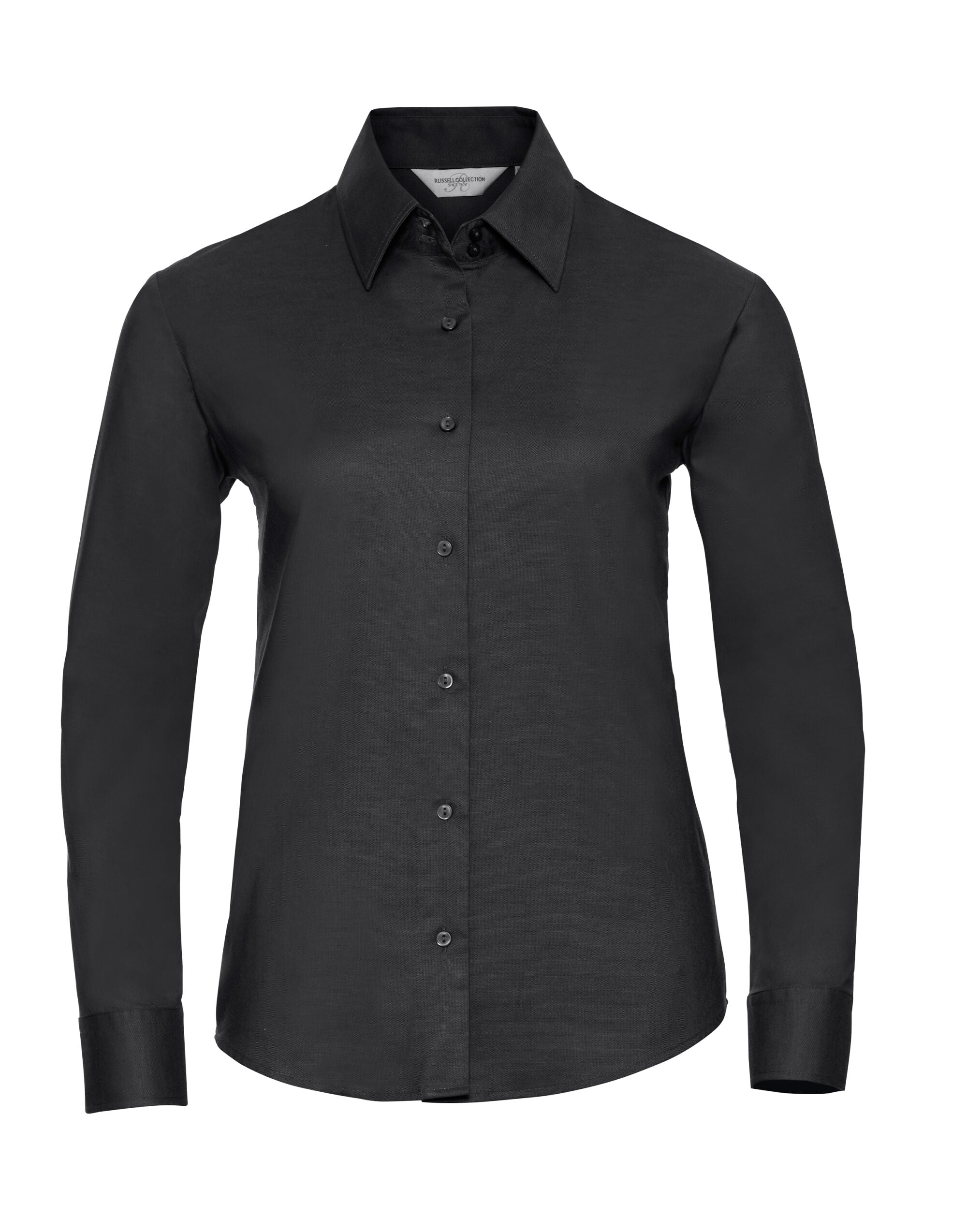 Russell Collection Lady LS Tailor Oxford 932F - Black - Customisable Shirts