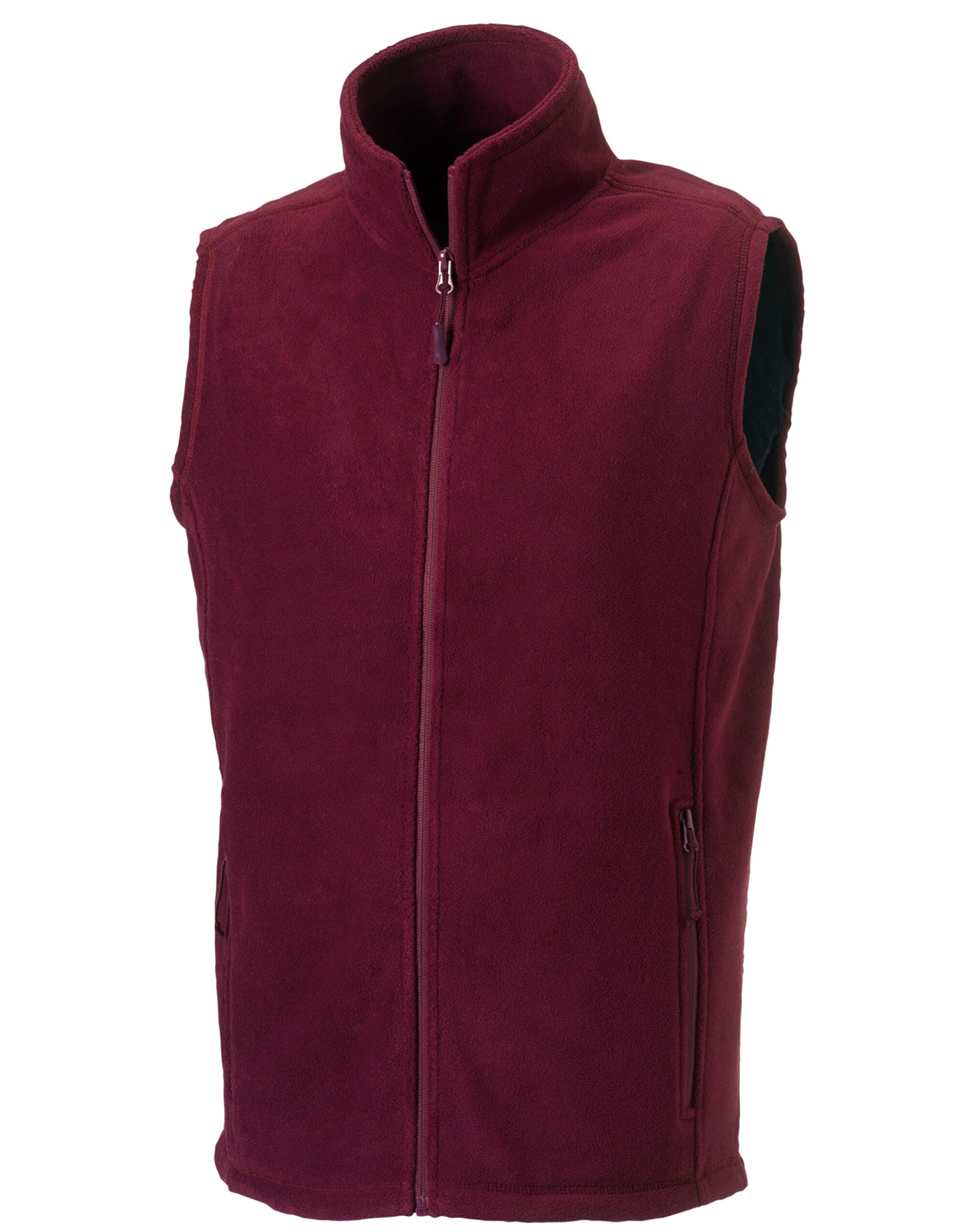 Russell Mens Outdoor Fleece Gilet 8720M - Burgundy - Customisable Gilets & Body Warmers