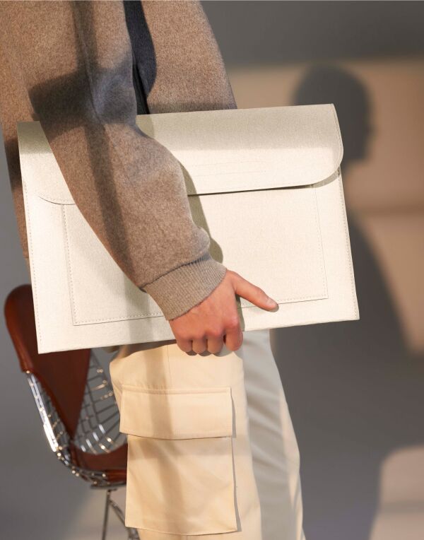 Bagbase Felt Laptop Document Slip bg726 - Charcoal Melange O S - Customisable Bags