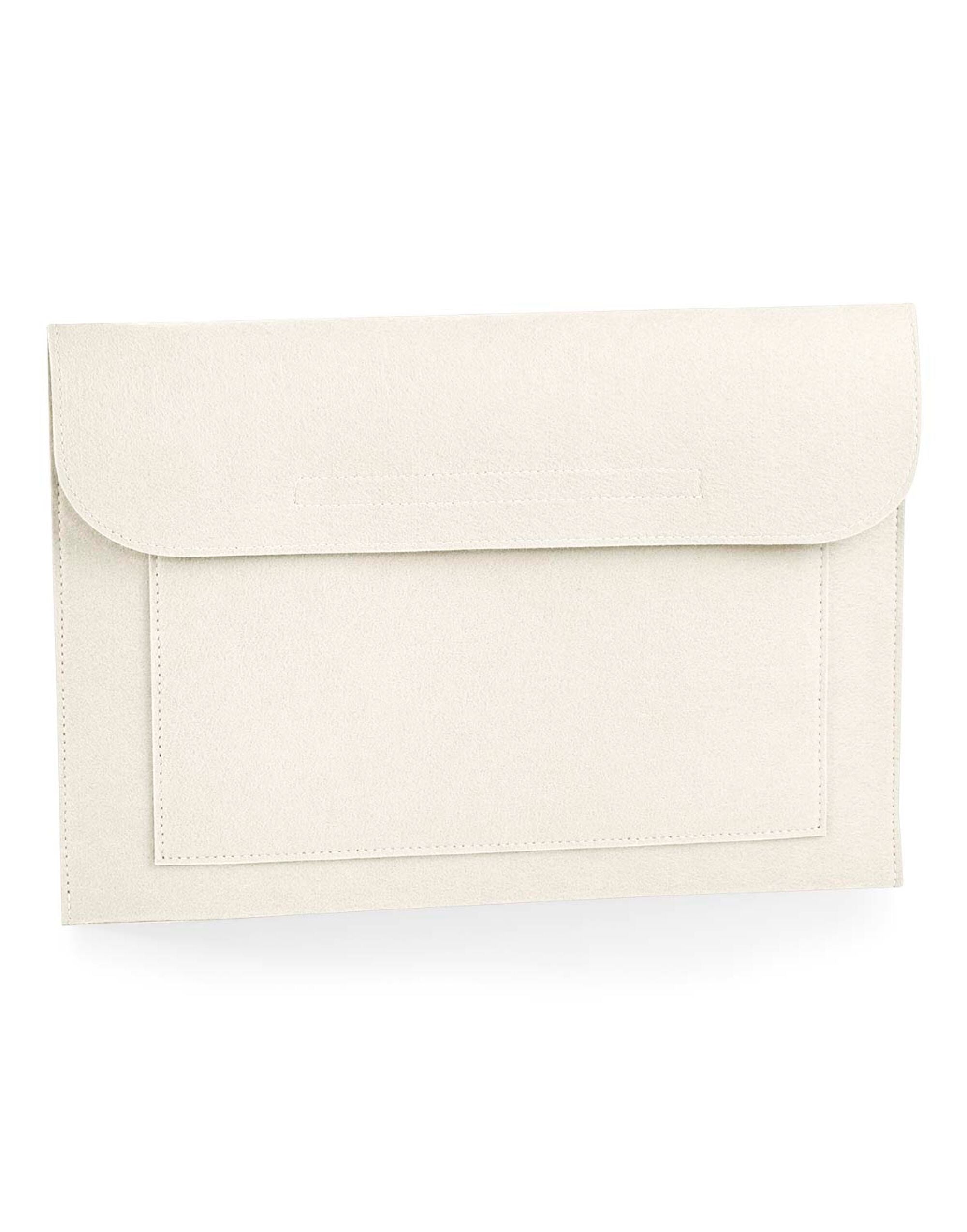 Bagbase Felt Laptop Document Slip bg726 - Soft White O S - Customisable Bags