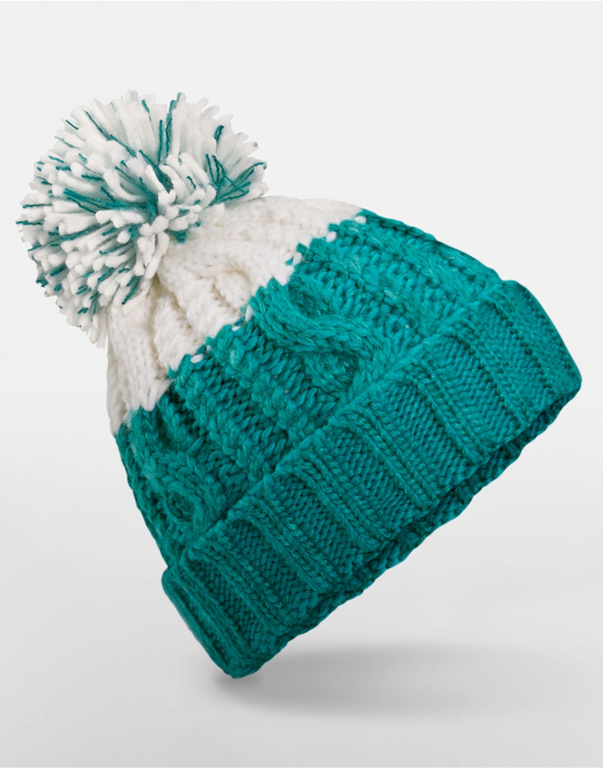 Beechfield Apres Beanie B437 - Emerald Soft White O S - Customisable Beanies