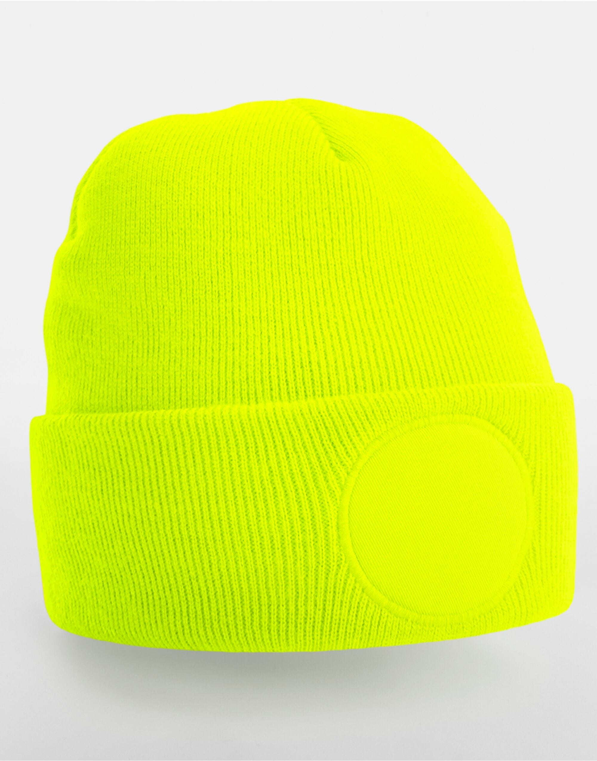 Beechfield Circular Patch Beanie B446 - Fluoresent Yellow O S - Customisable Beanies