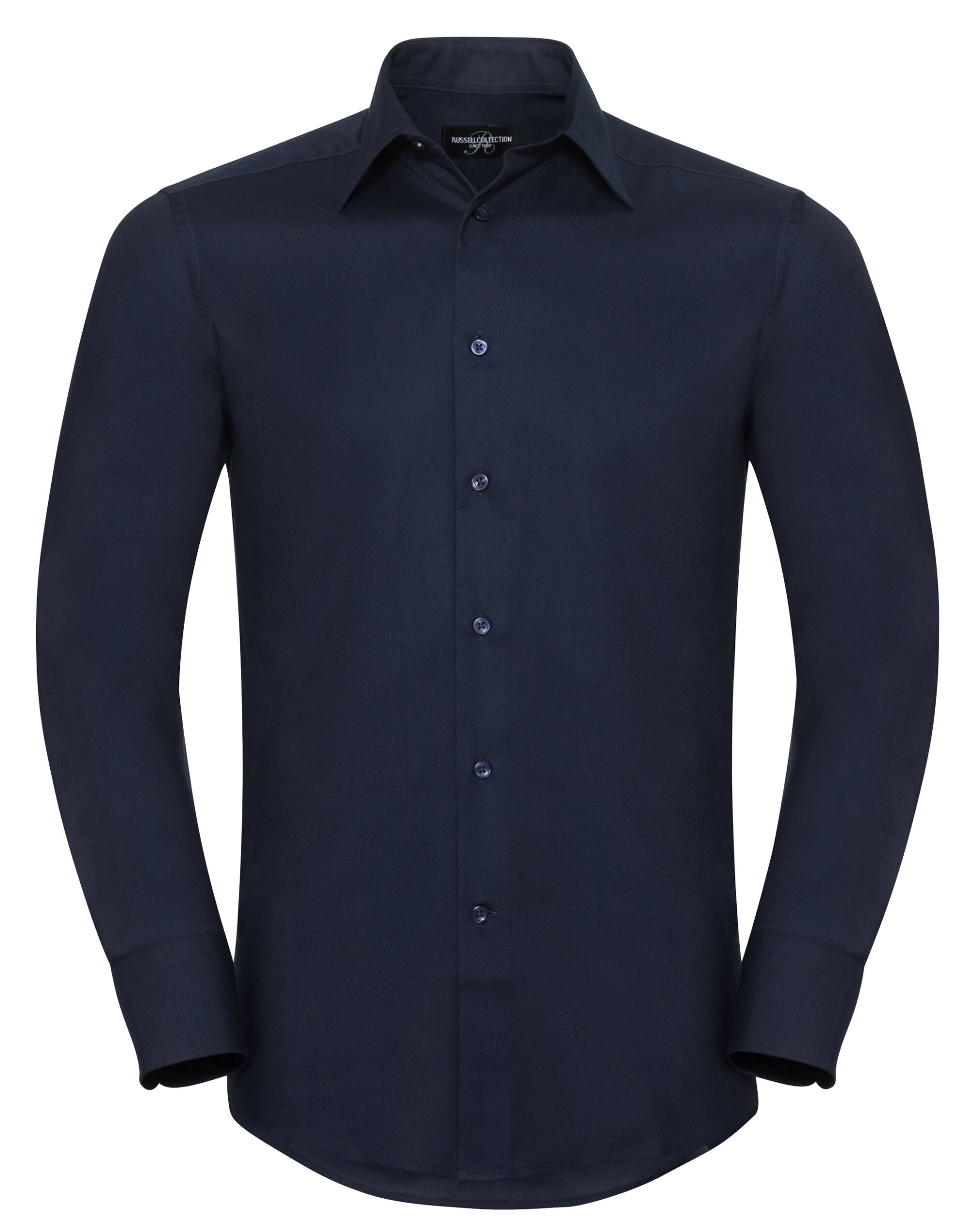 Russell Collection Men LS Tailor Oxford 922M - Bright Navy - Customisable Shirts