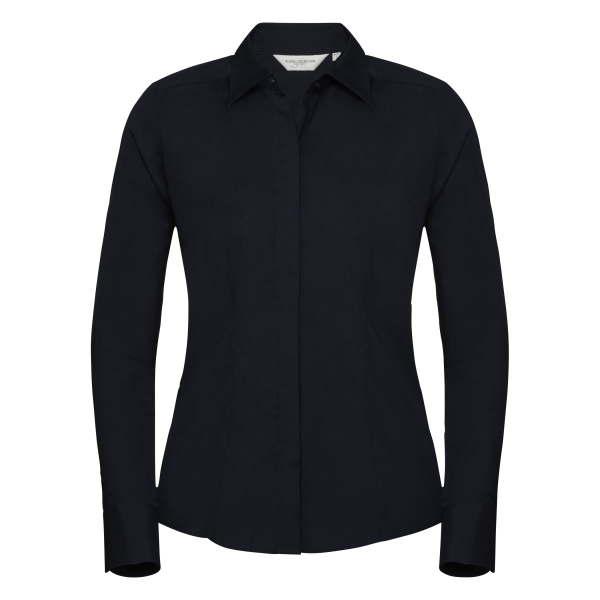 Russell Collection Lady LS Fitted Poplin 924F - French Navy - Customisable Shirts