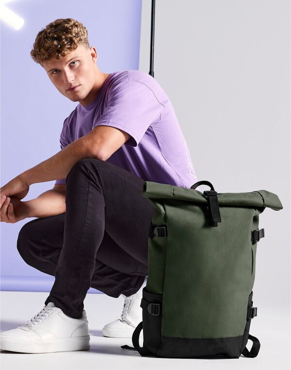 Bagbase Block Roll Top Backpack bg858 - - Customisable Bags