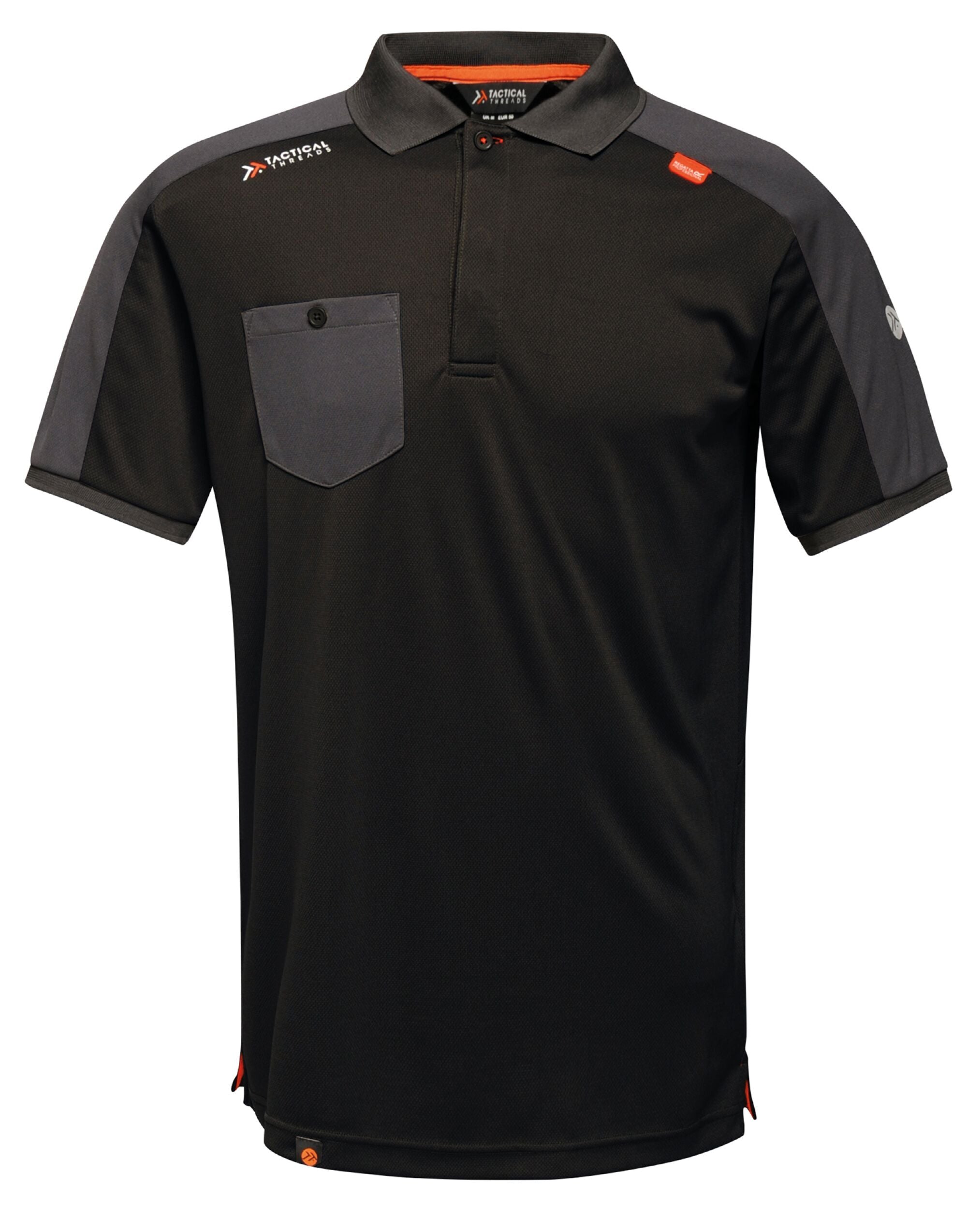 Tactical Threads Wicking Polo Shirt TRS167 - Black - Customisable Polos