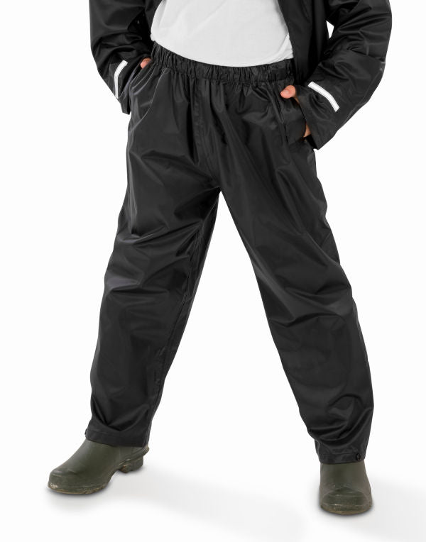 Result Core Junior Rain Trousers R226J - - Customisable Trousers