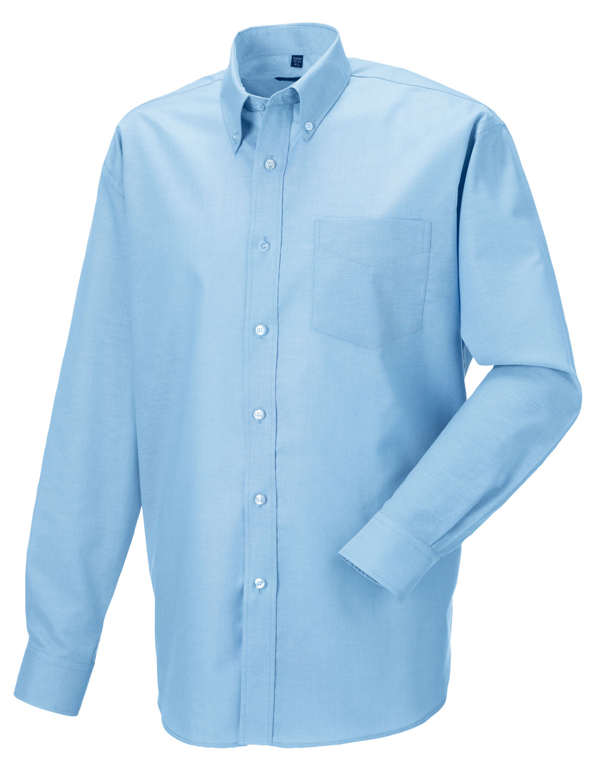Russell Collection Men LS Classic Oxford 932M - Oxford Blue - Customisable Shirts