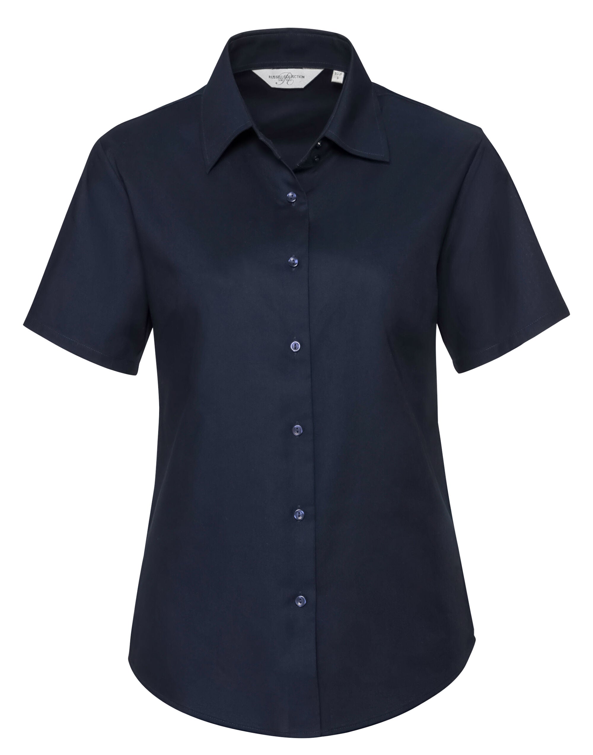 Russell Collection Lady SS Tailor Oxford 933F - Bright Navy - Customisable Shirts