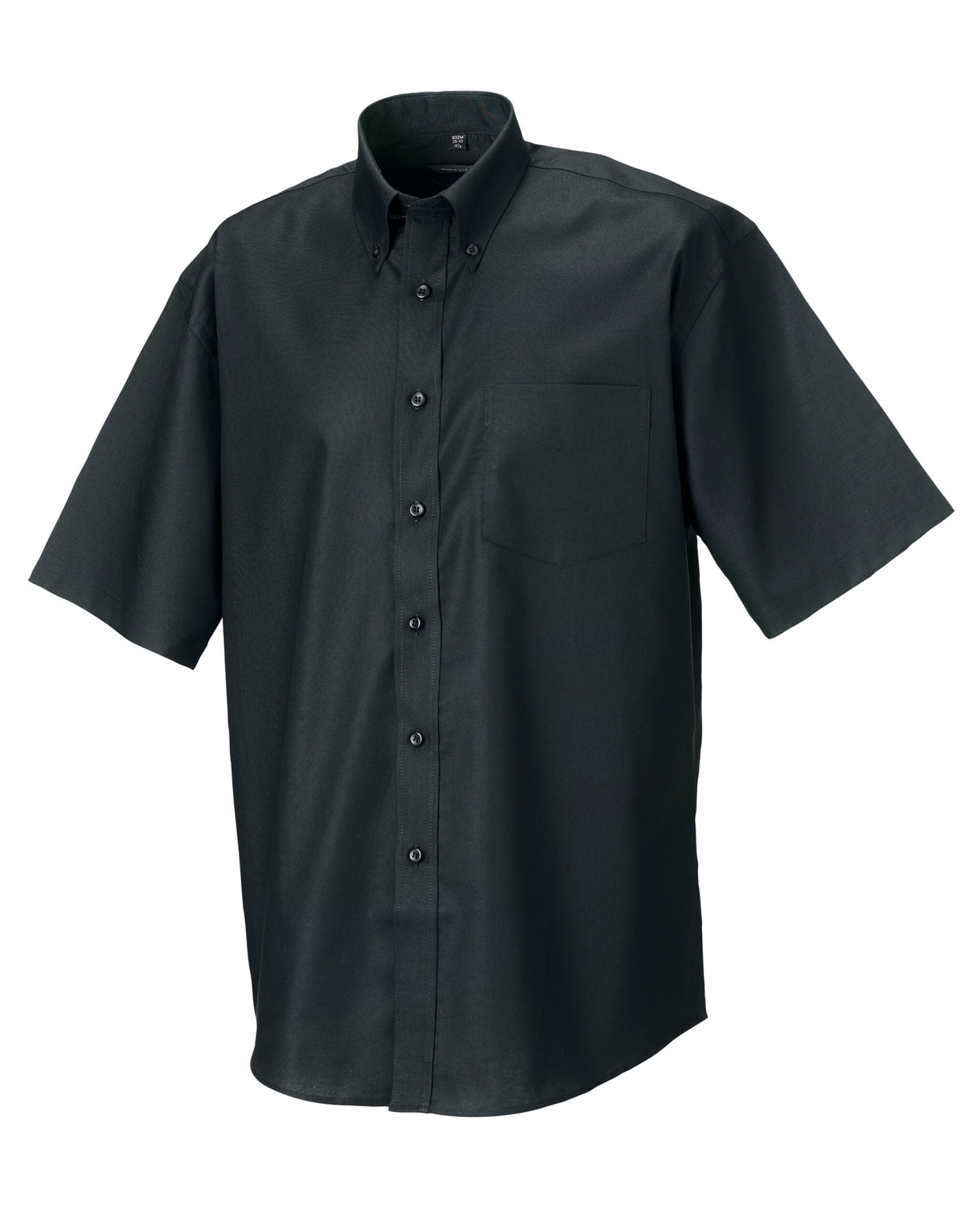 Russell Collection Men SS Classic Oxford 933M - Black - Customisable Shirts