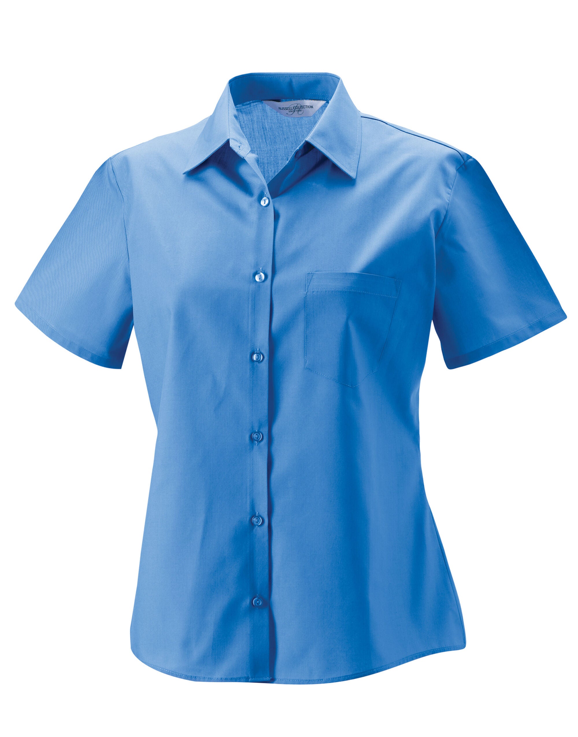 Russell Collection Lady SS Clasic Poplin 935F - Corporate Blue - Customisable Shirts