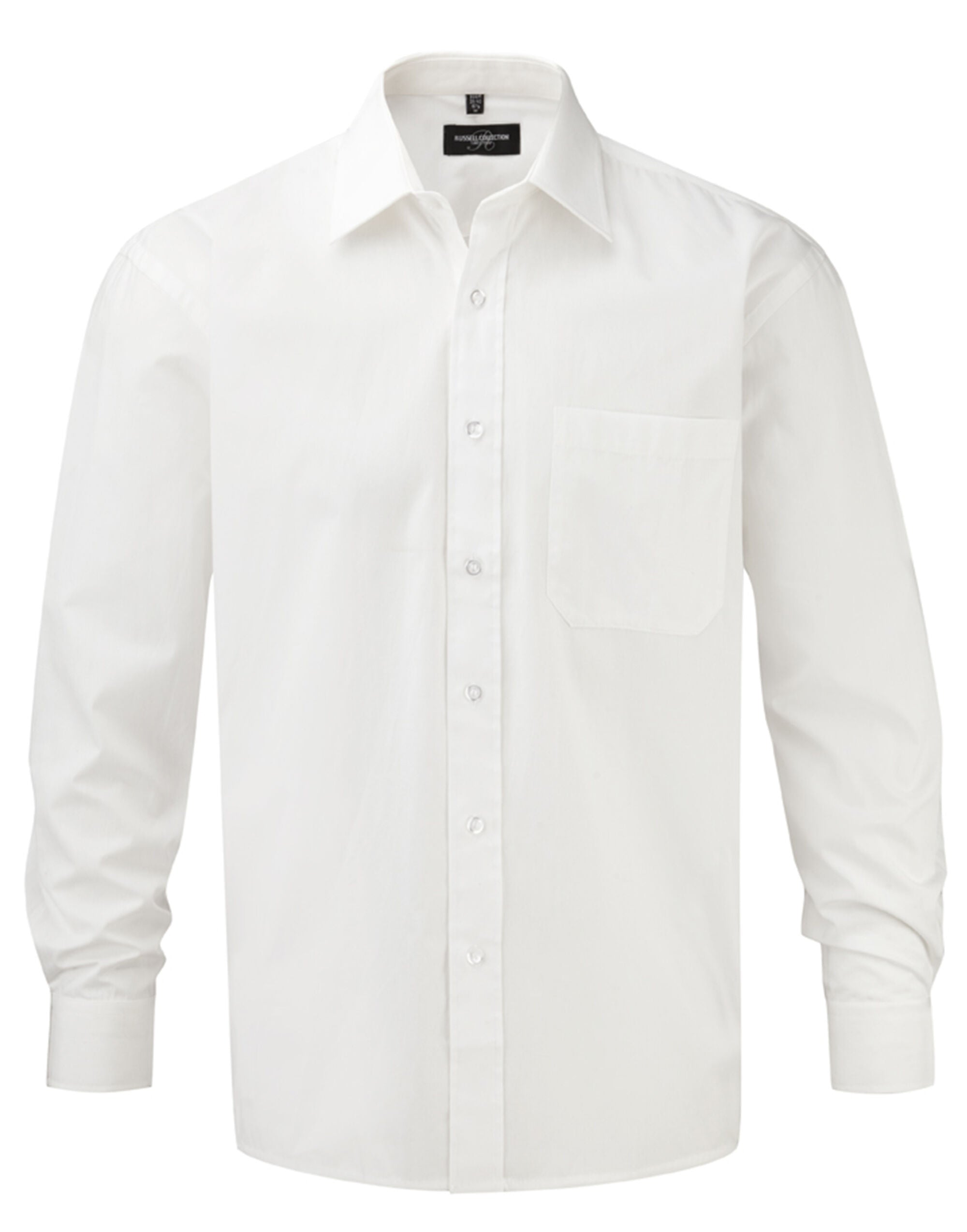 Russell Collection Mens LS PureCot Shirt 936M - White - Customisable Shirts