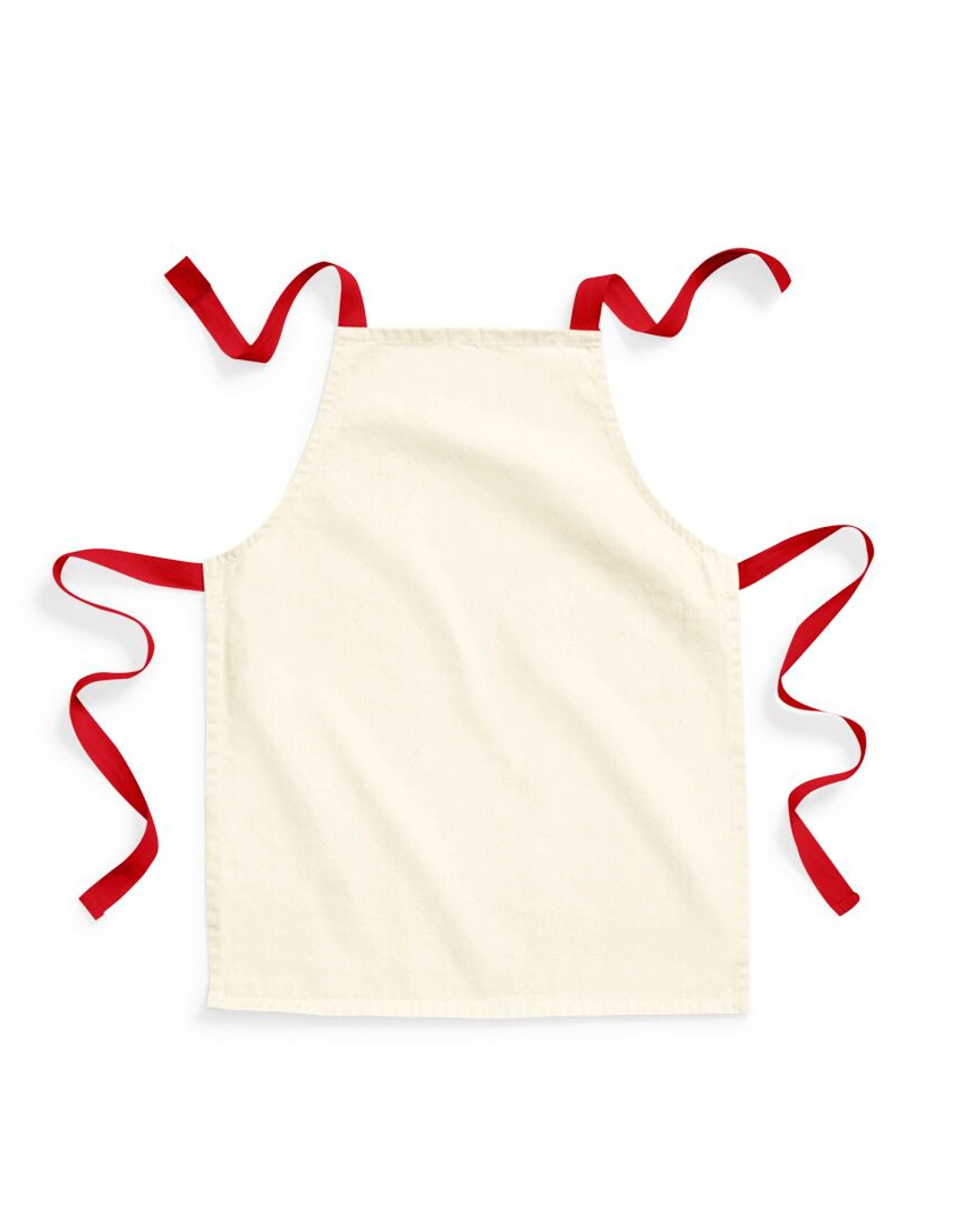 Westford Mill Cotton Junior Apron w362 - Natural classic Red O S - Customisable Hospitallity