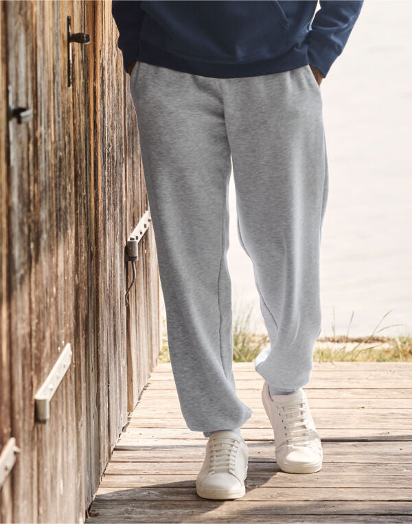 Fruit of the Loom Mens Premium Elastic Cuff Jog Pants 64040 - Deep Navy M - Customisable Joggers